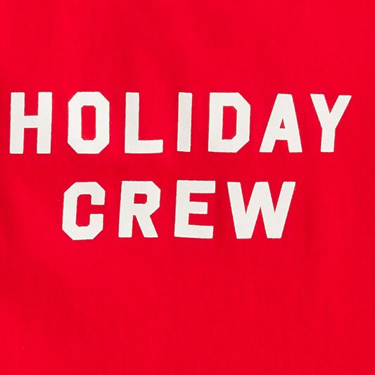 Long-sleeve &quot;holiday crew&quot; graphic tee CLASSIC RED factory: long-sleeve &quot;holiday crew&quot; graphic tee for women