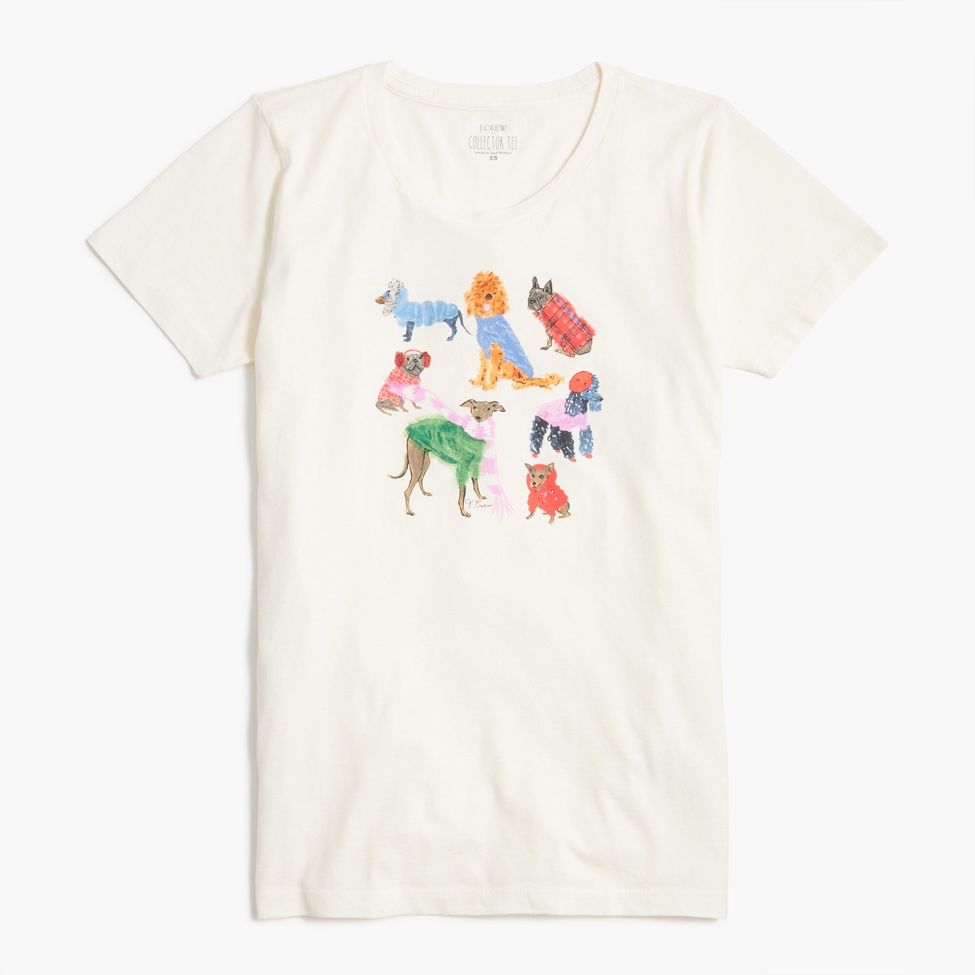 winter dog graphic tee for women