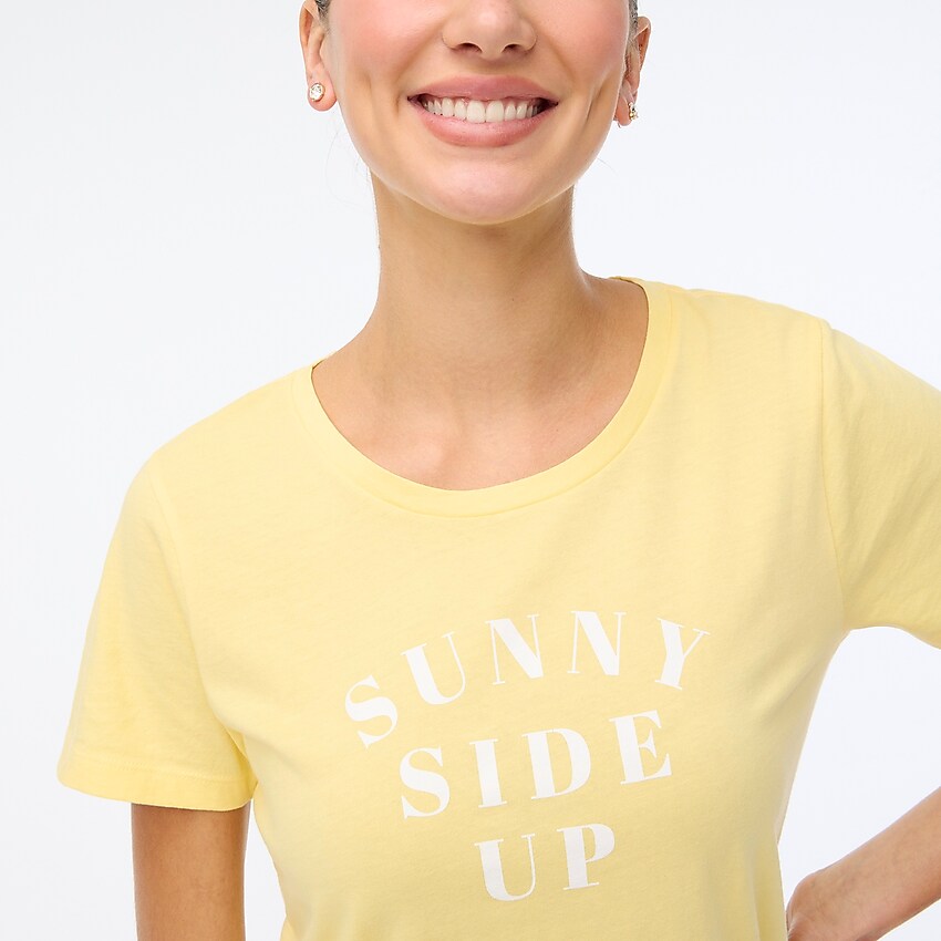 factory: &quot;sunny side up&quot; graphic tee for women, right side, view zoomed