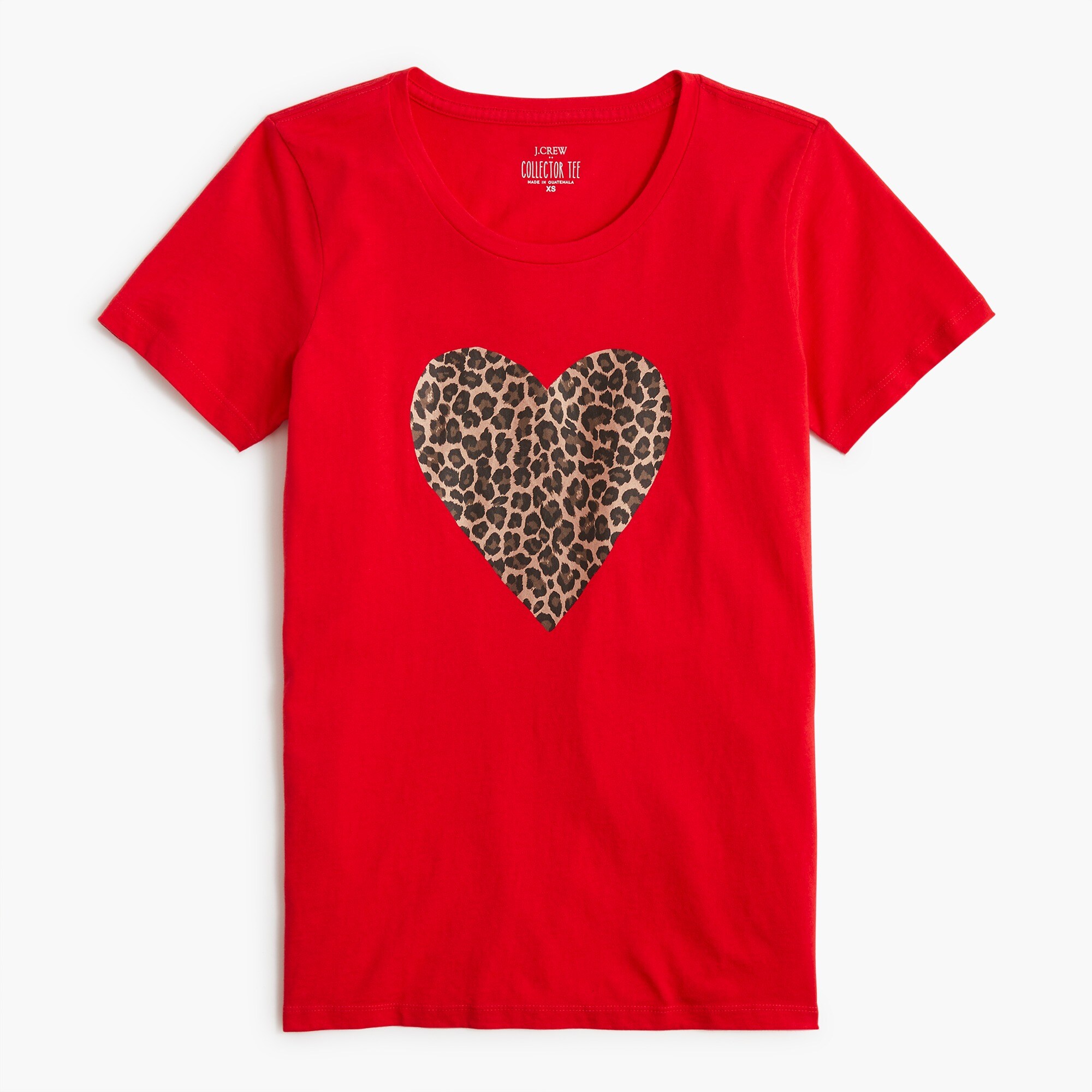 leopard heart graphic tee for women