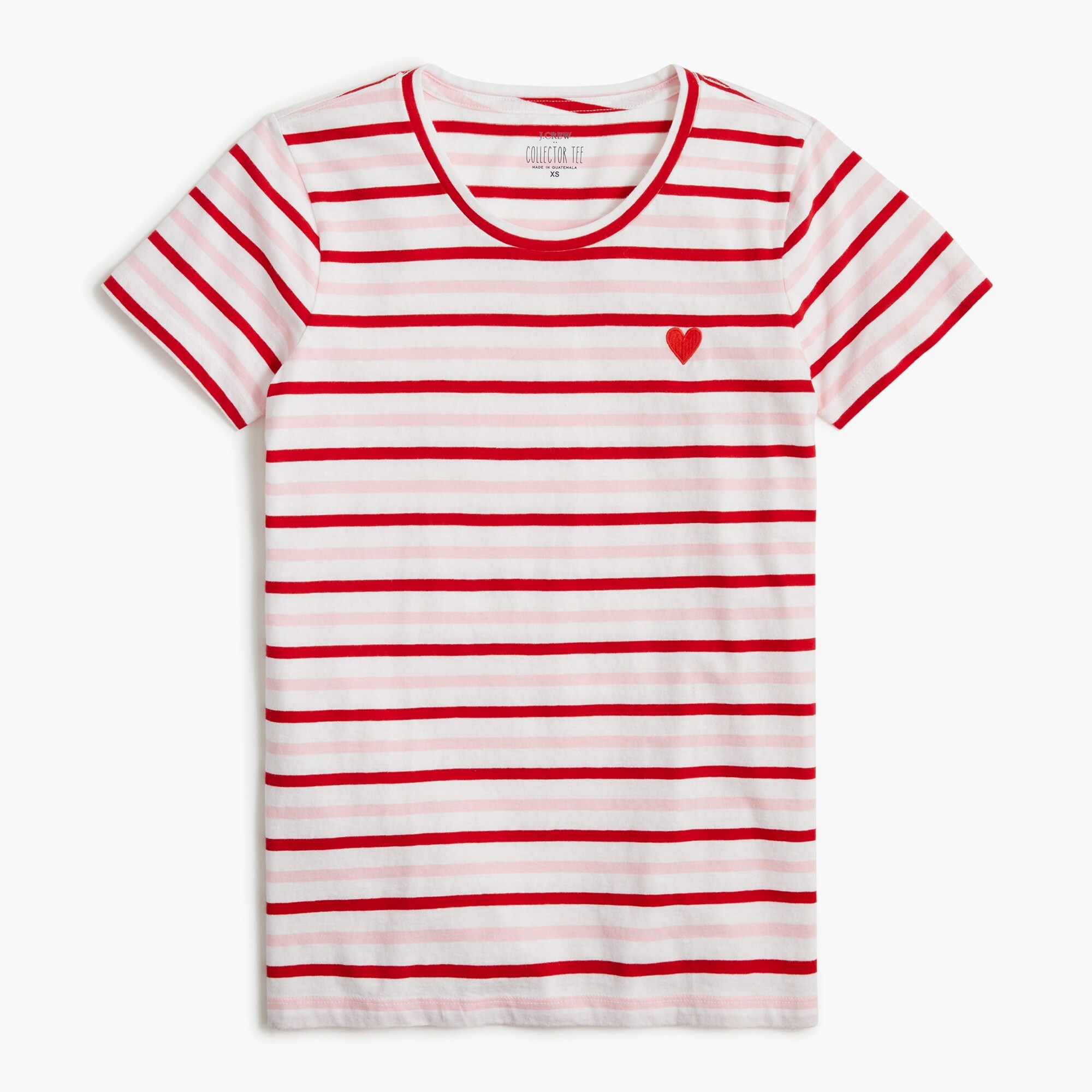 striped heart graphic tee for women