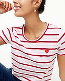 Striped heart graphic tee
