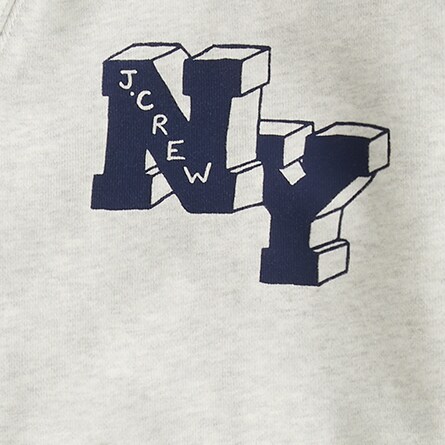 Heritage 14 oz. fleece NY graphic cardigan sweatshirt HTHR ALUMINUM NY BLOCK  j.crew: heritage 14 oz. fleece ny graphic cardigan sweatshirt for men