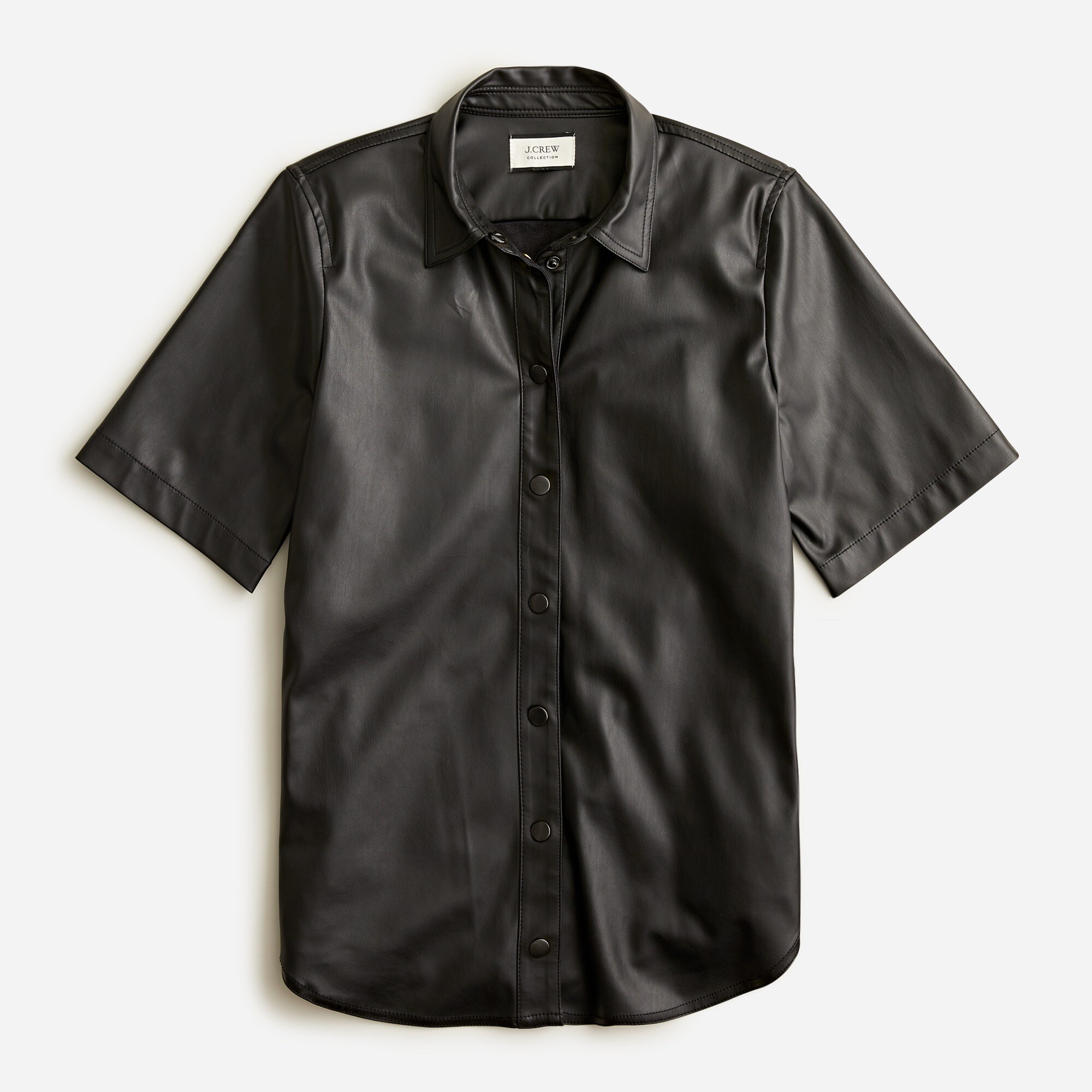 chinese dress ladies MEN- LEATHER SHIRT- BLACK