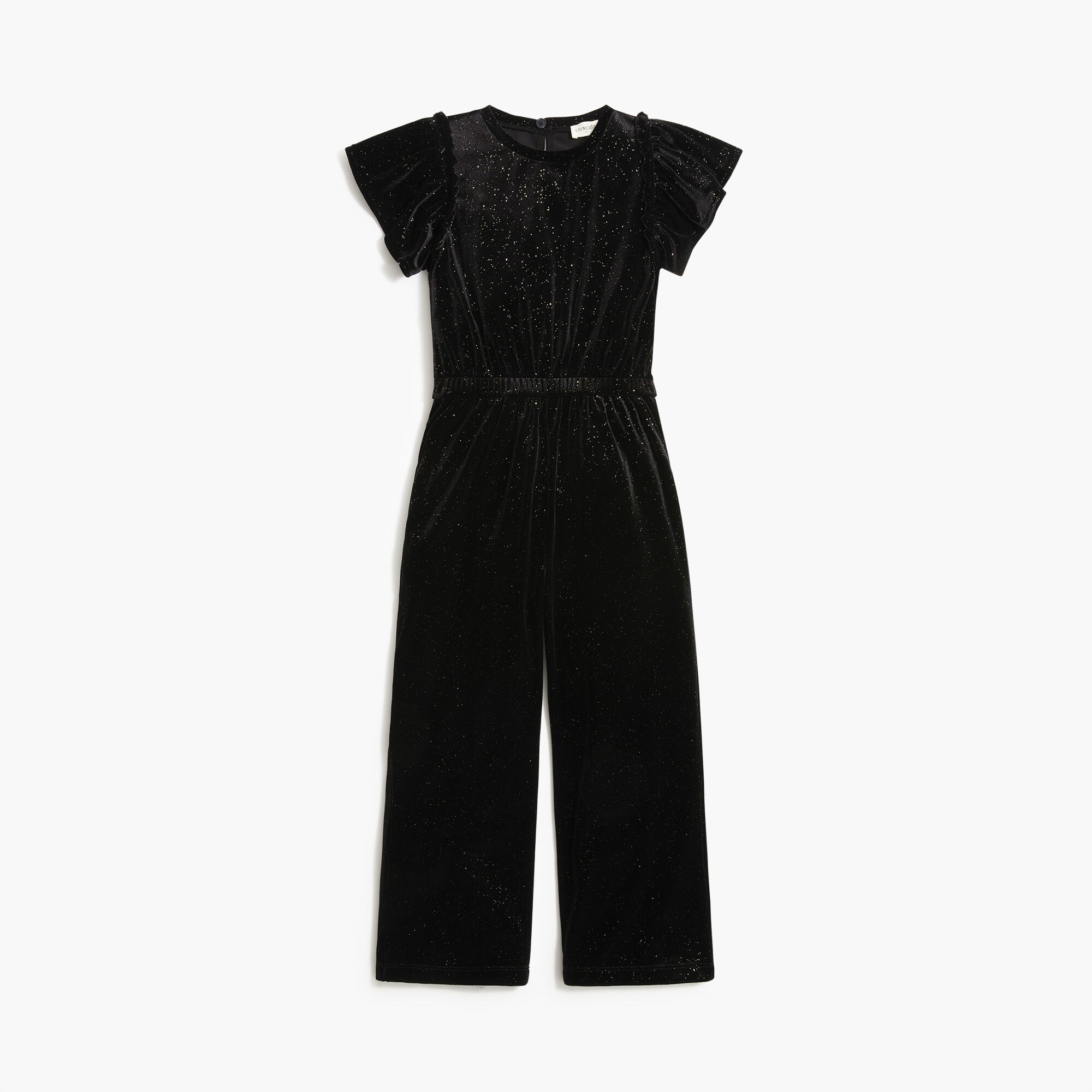 Girls' sparkly velvet jumpsuit