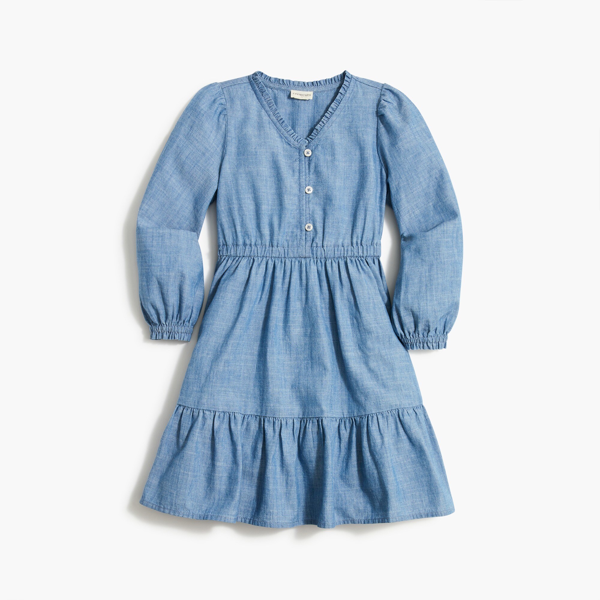 girls' chambray shirt-dress for girls