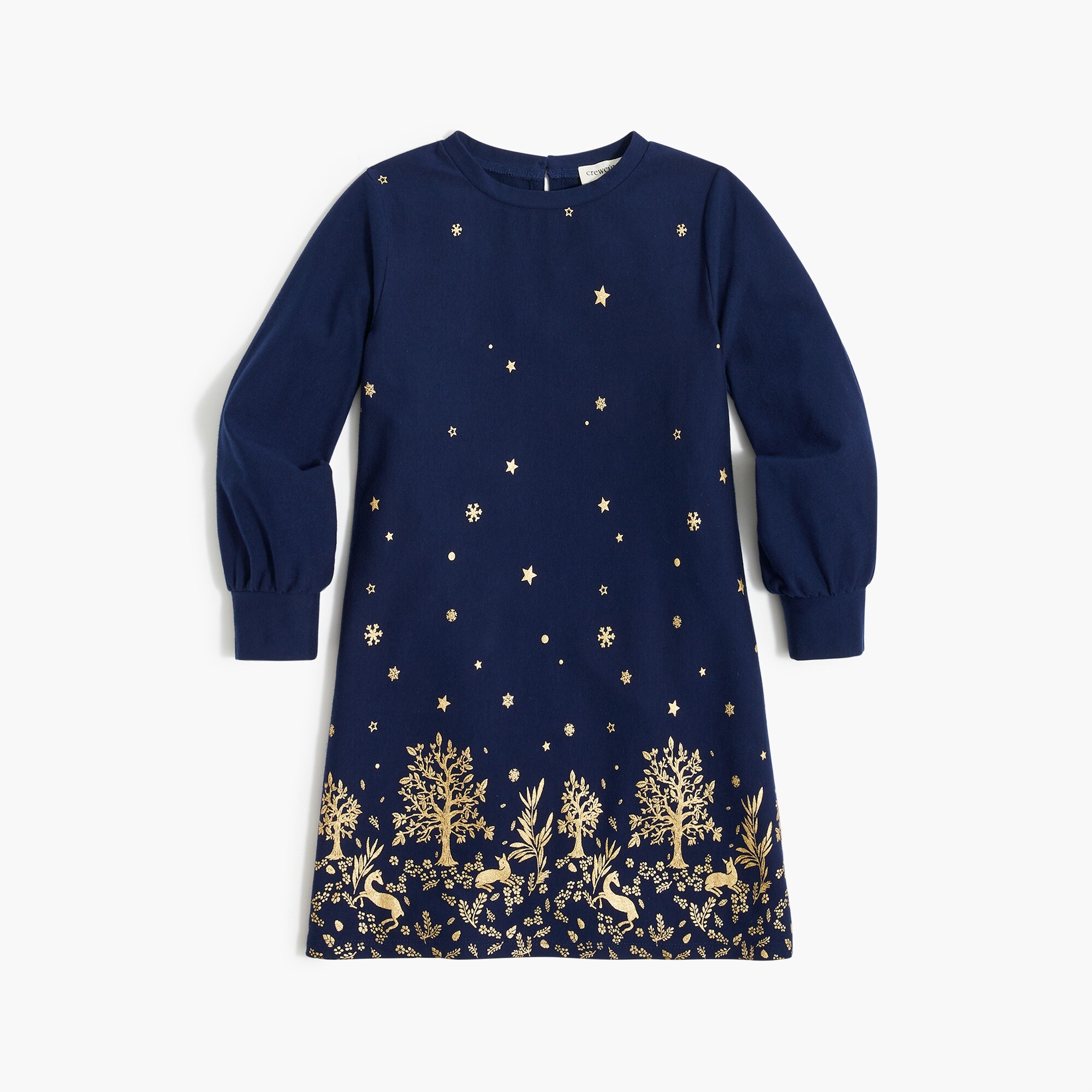 Girls' printed-border dress