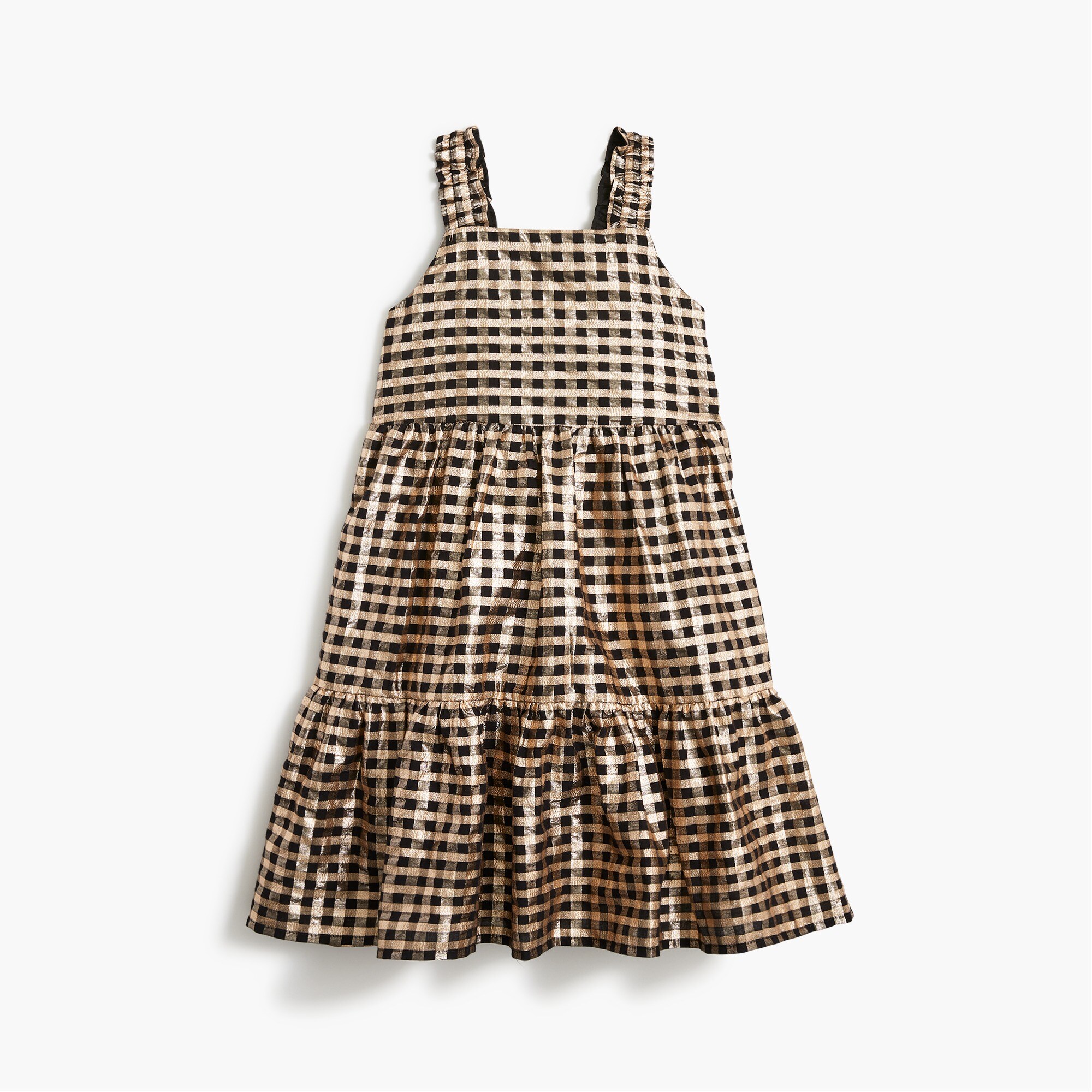 Girls' jacquard tiered dress