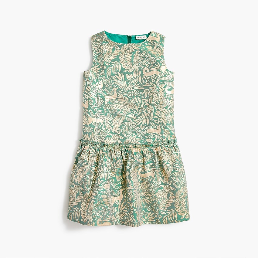 factory: girls&apos; jacquard dress for girls, right side, view zoomed