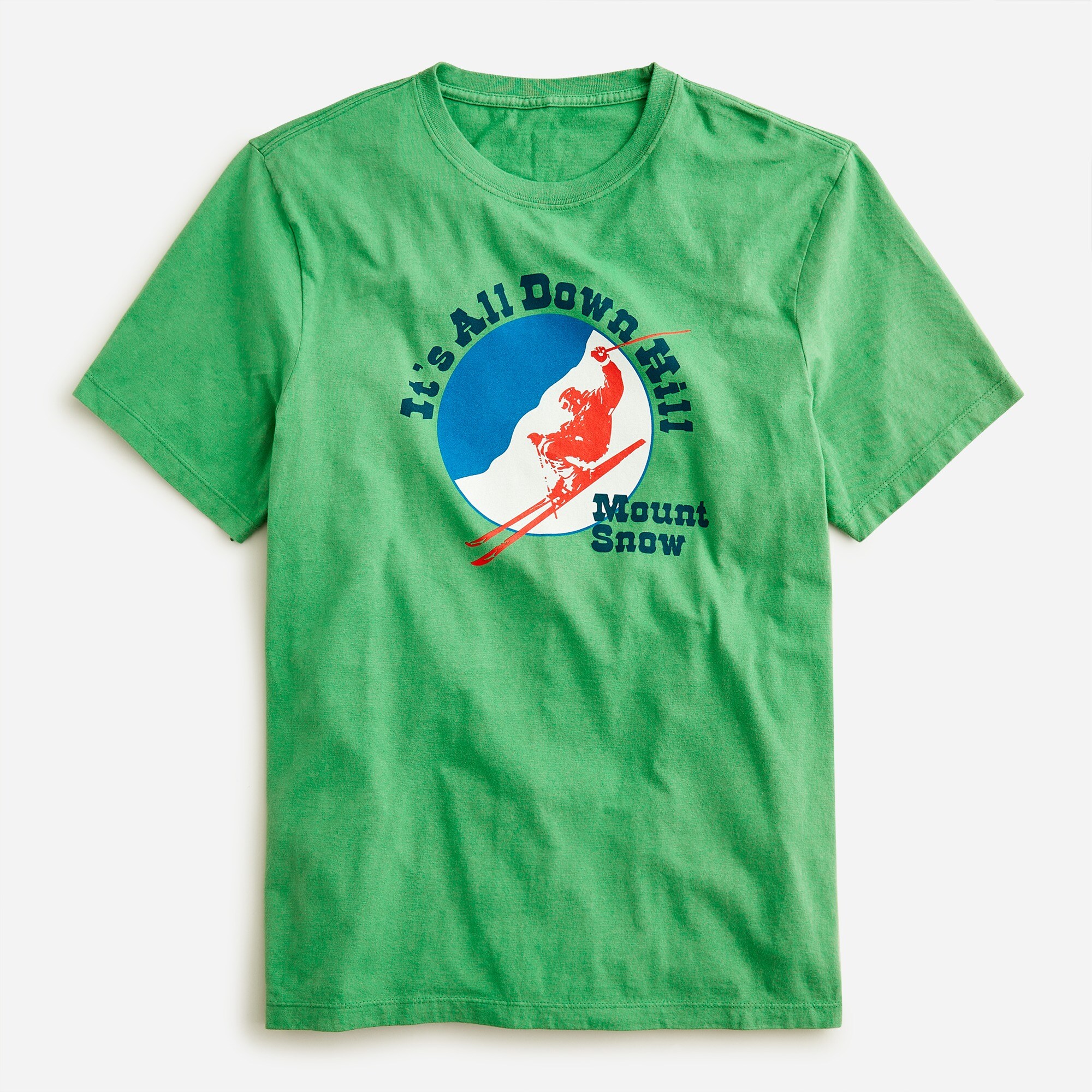 Mount Snow X J.Crew made-in-the-USA "It's All Downhill" graphic T-shirt