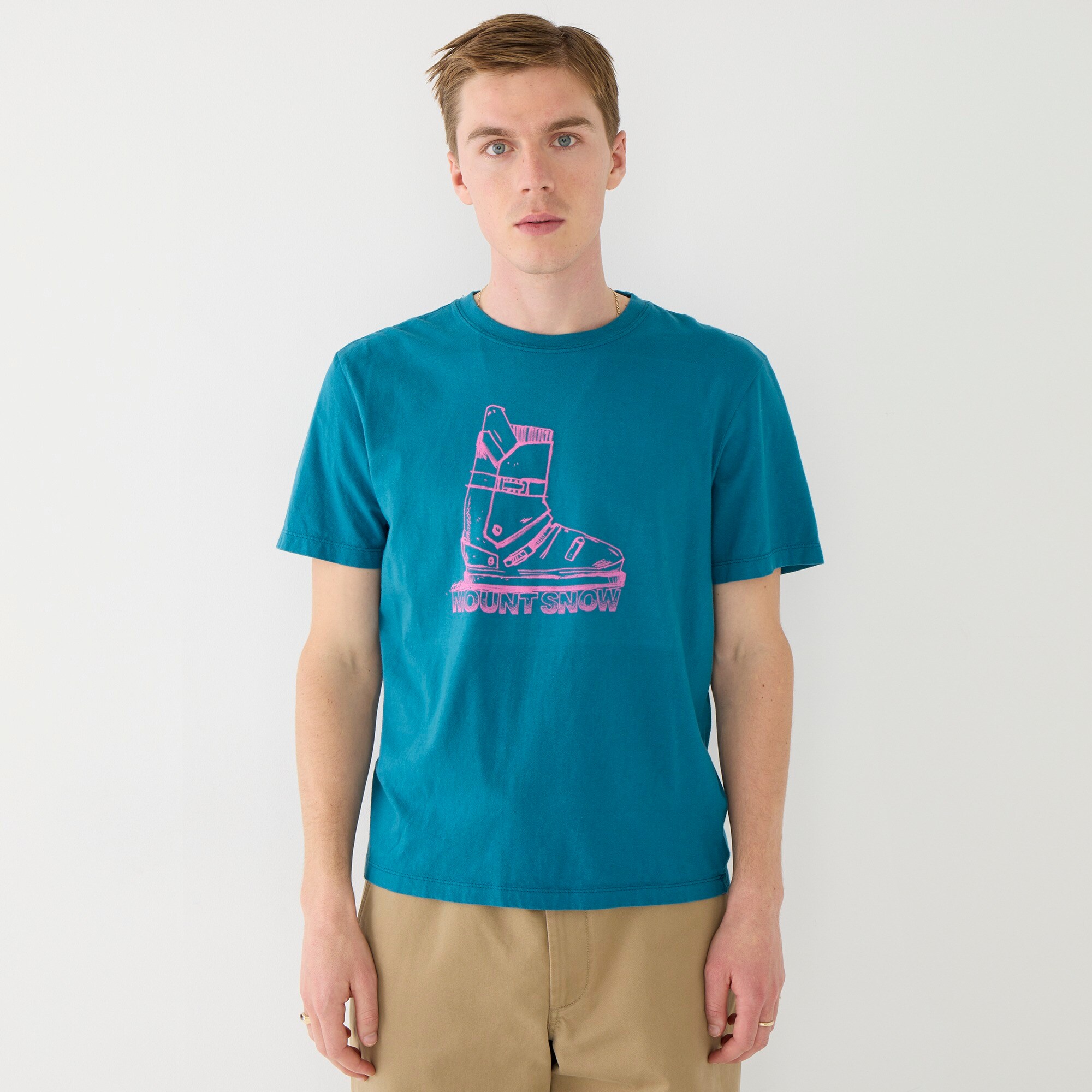J.Crew: Mount Snow Made-in-the-USA Ski Boot T-shirt For Men