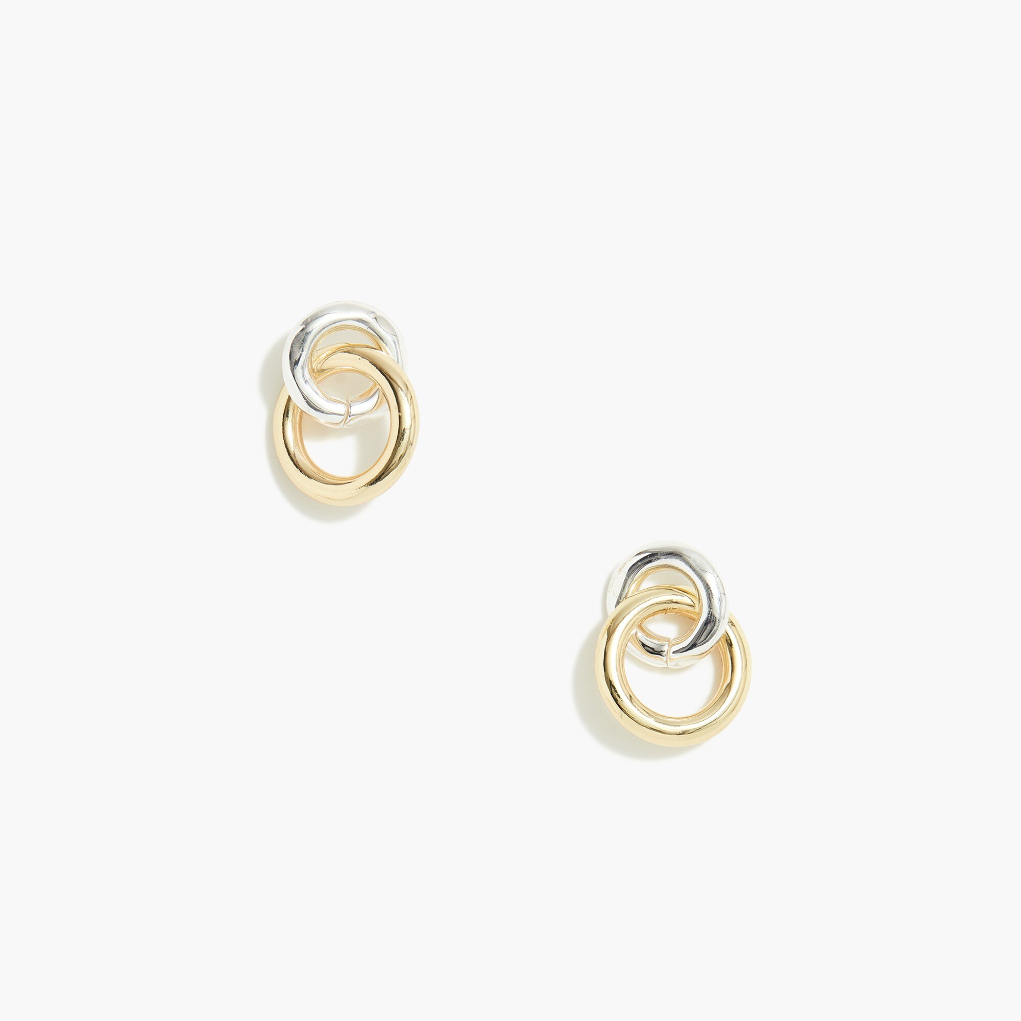 Mixed-metal double-hoop earrings