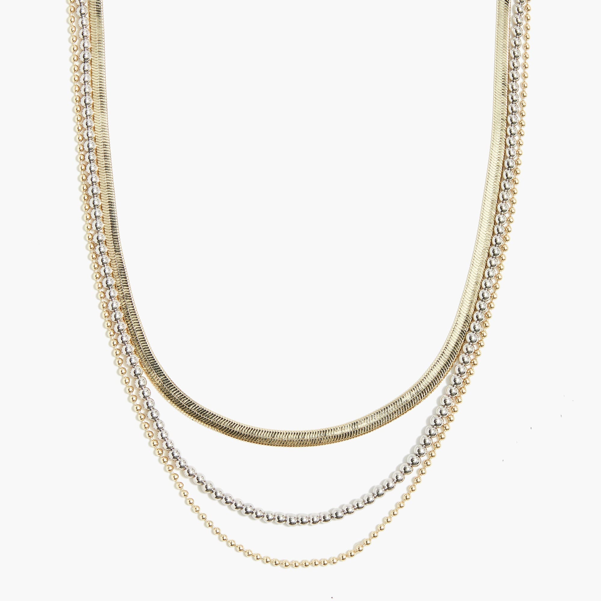 Mixed-metal layering necklace set