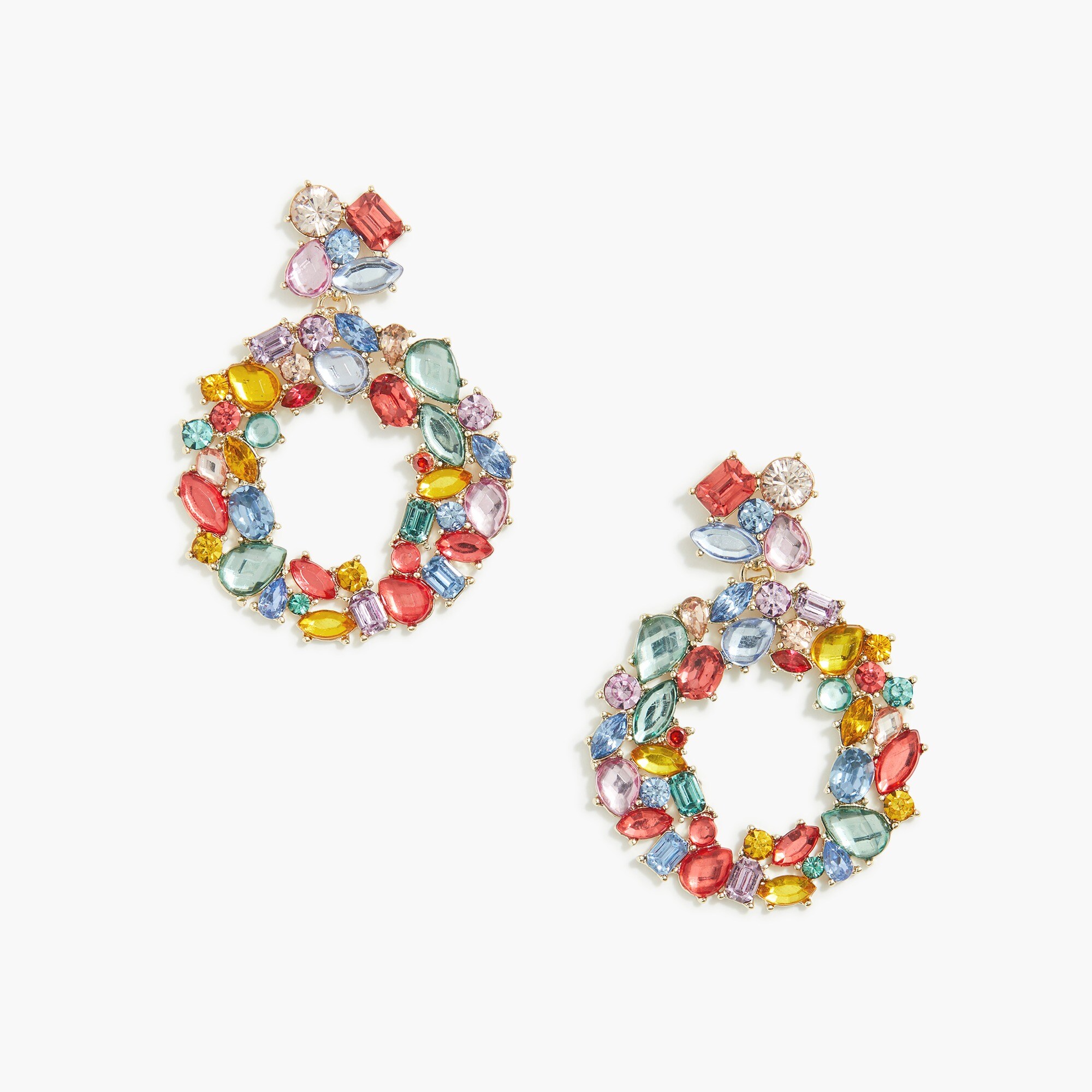 Crystal wreath earrings