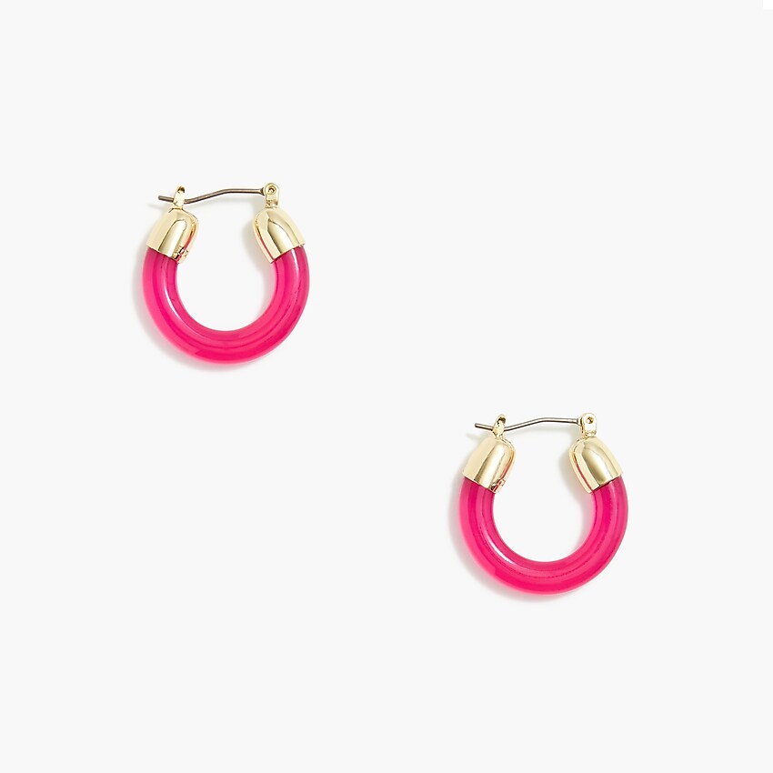 factory: solid-color hoop earrings for women, right side, view zoomed