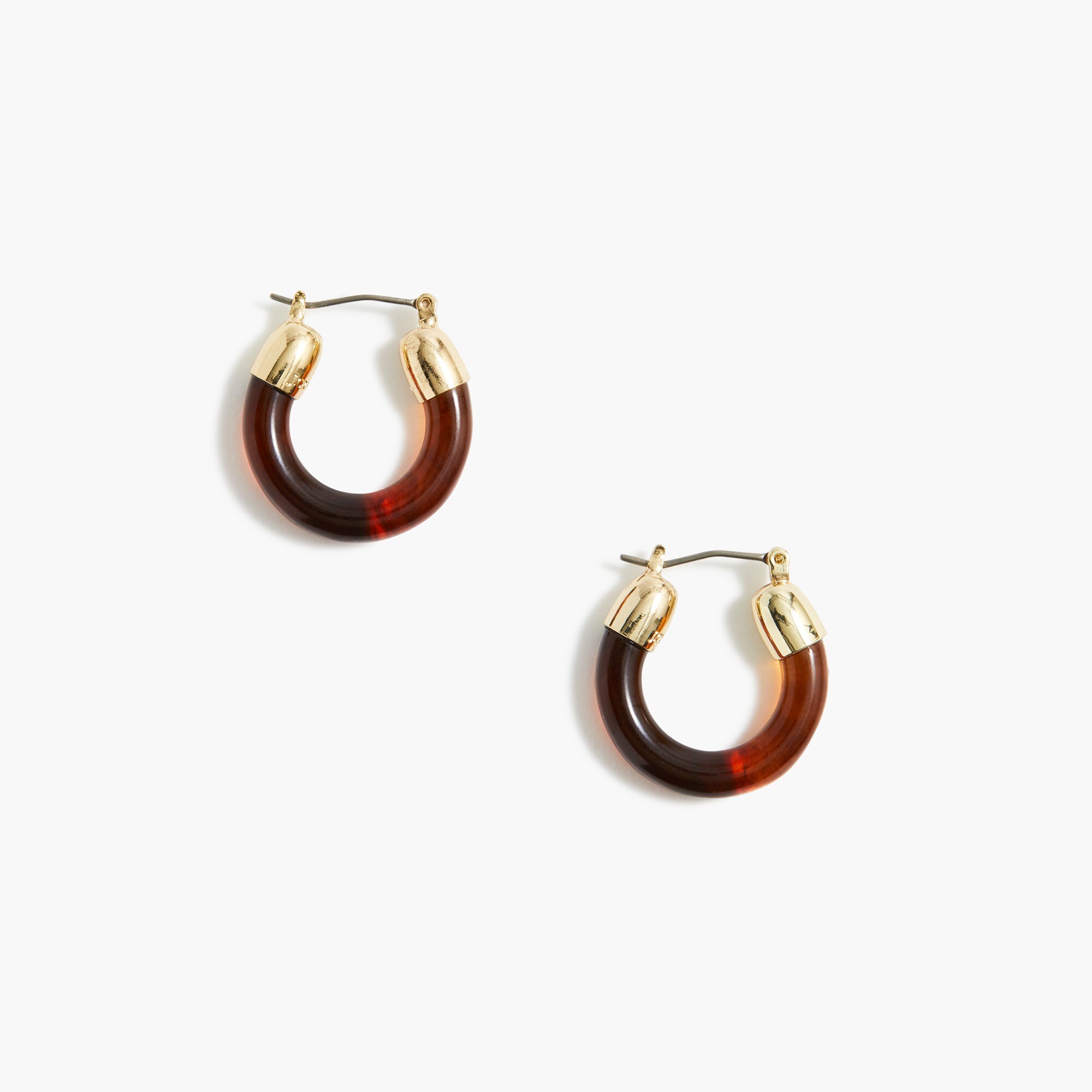 Small tortoise hoop earrings