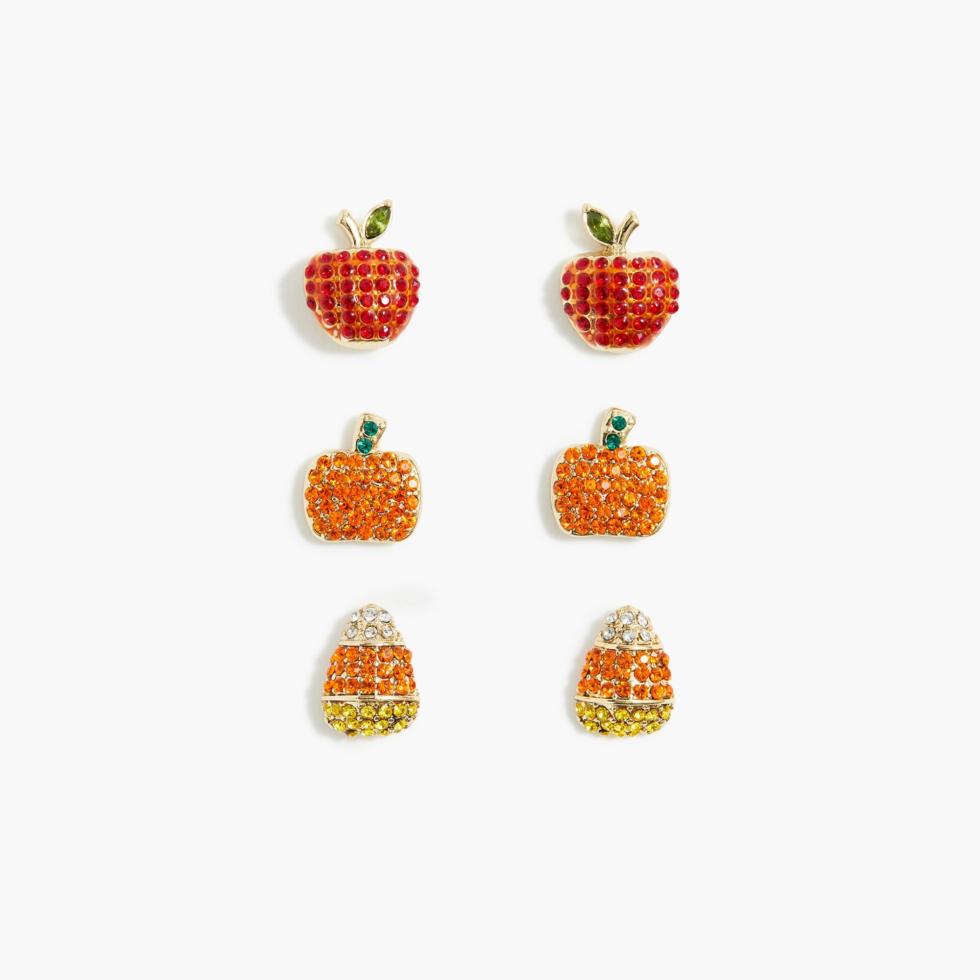 Fall charms stud earrings set-of-three