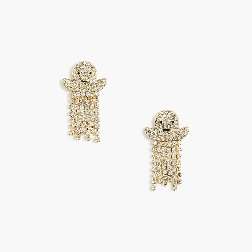 factory: dangly ghost earrings for women, right side, view zoomed