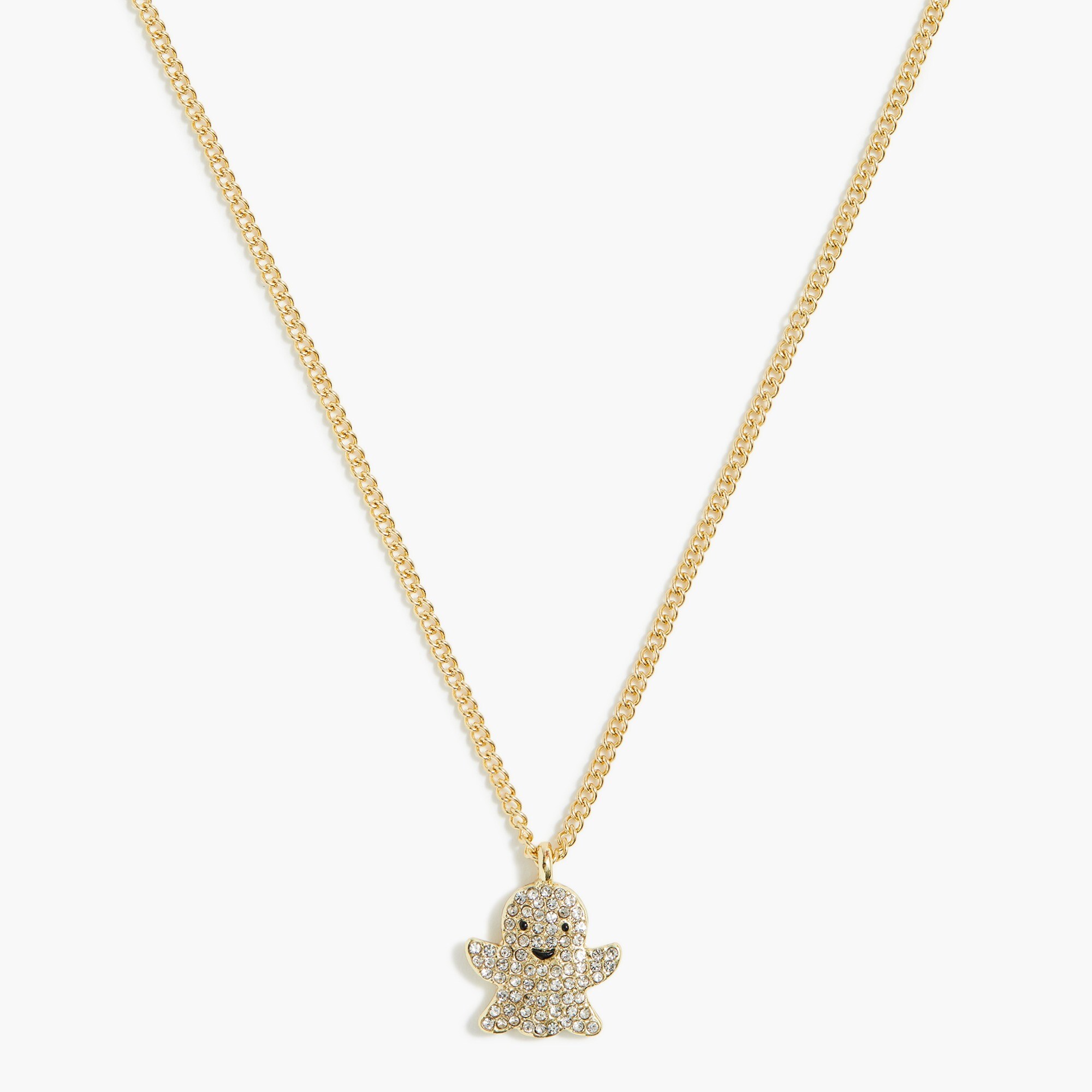 Ghost pavé charm necklace