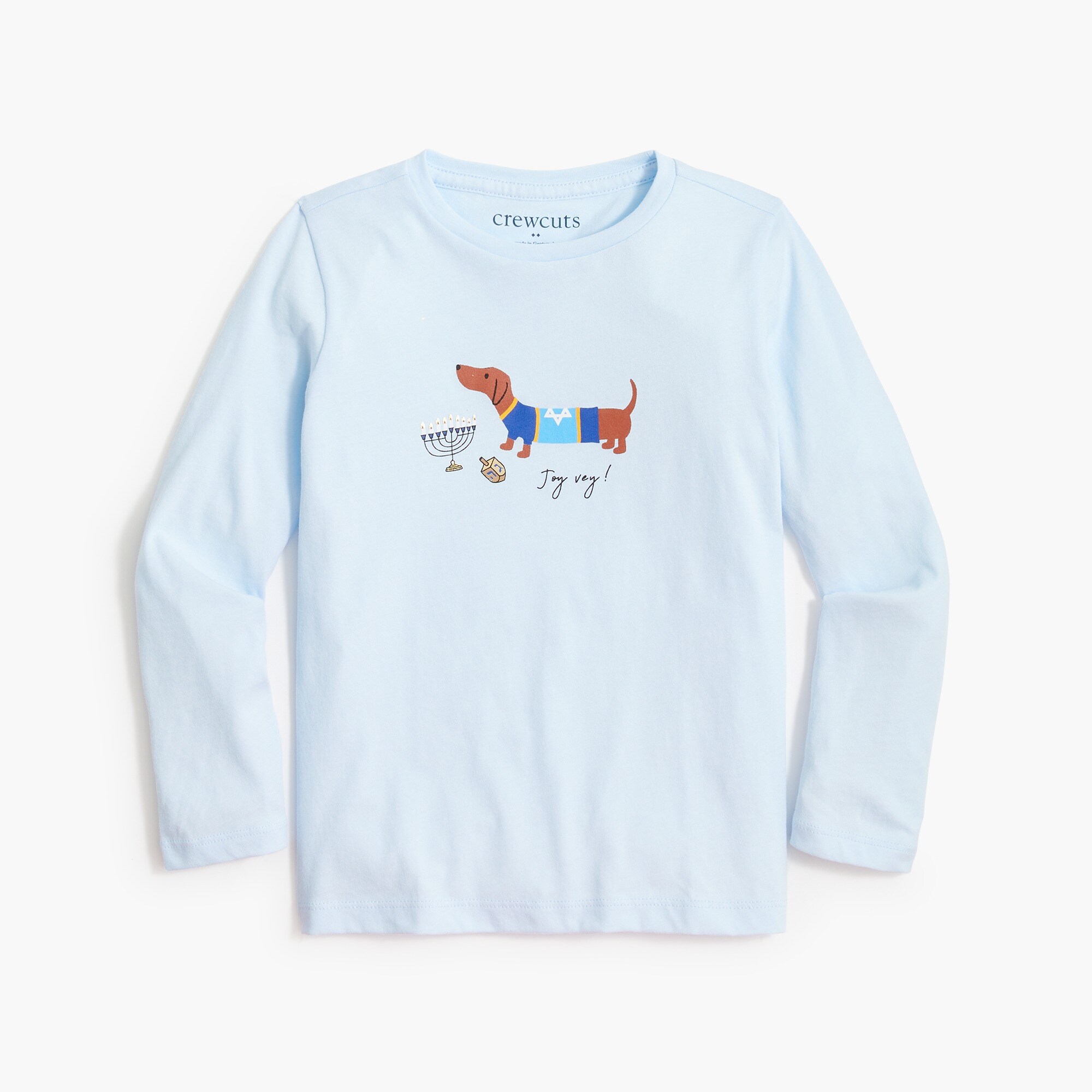 Girls' long-sleeve Hanukkah graphic tee