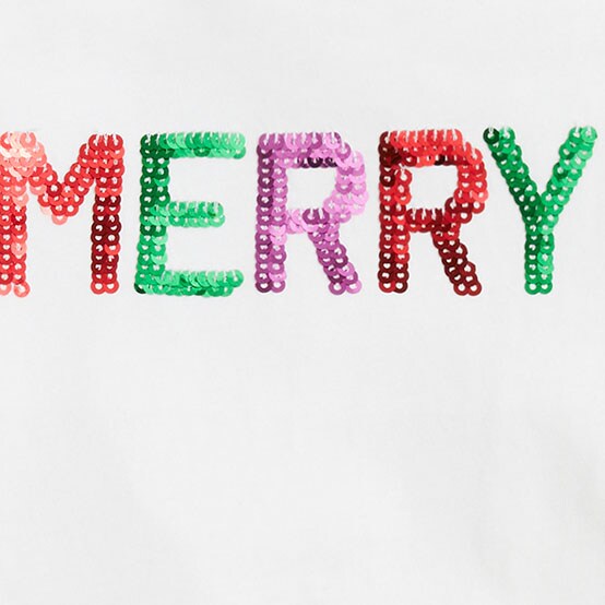 Girls&apos; long-sleeve sequin &quot;merry&quot; graphic tee MERRY AND BRIGHT SEQUIN girls&apos; long-sleeve sequin &quot;merry&quot; graphic tee for girls