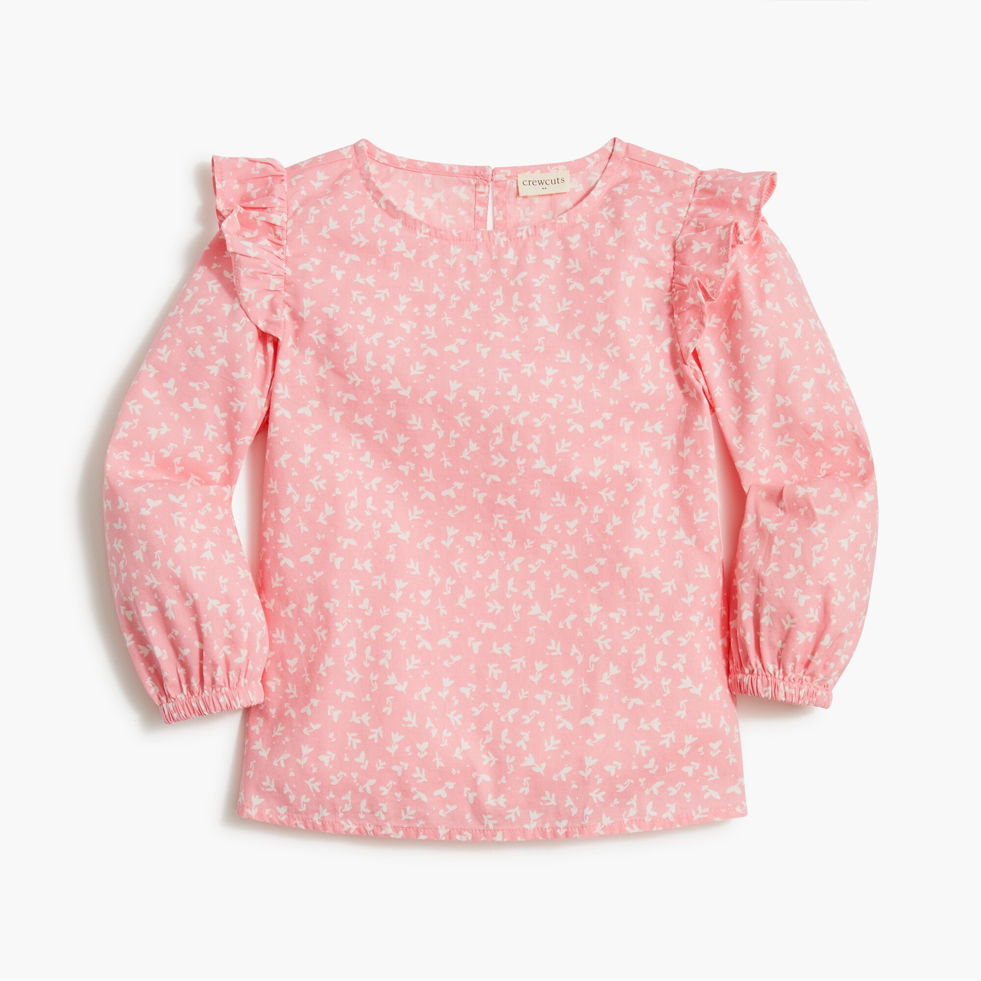 girls' cotton-blend poplin ruffle-trim top for girls