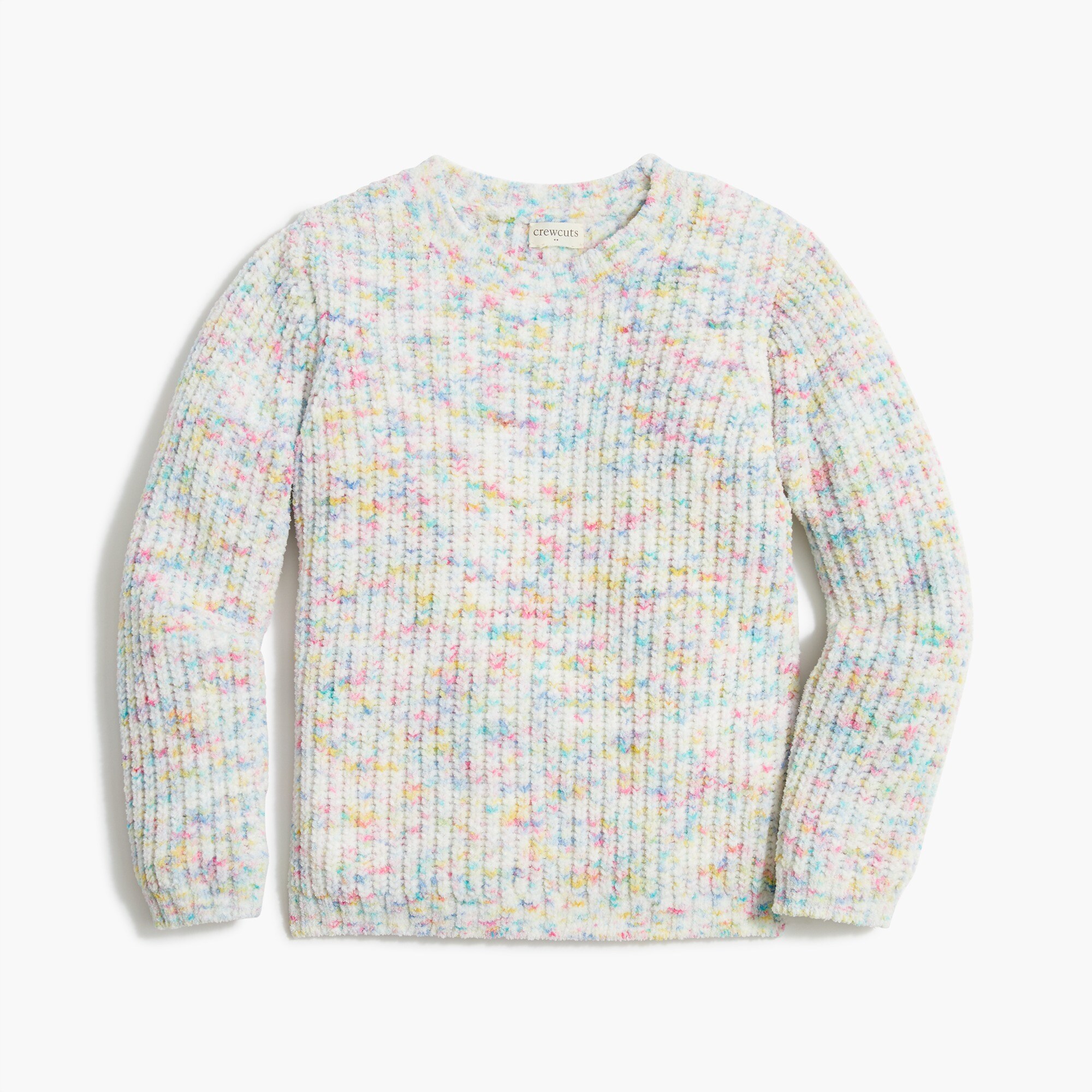 Girls' chenille rainbow sweater