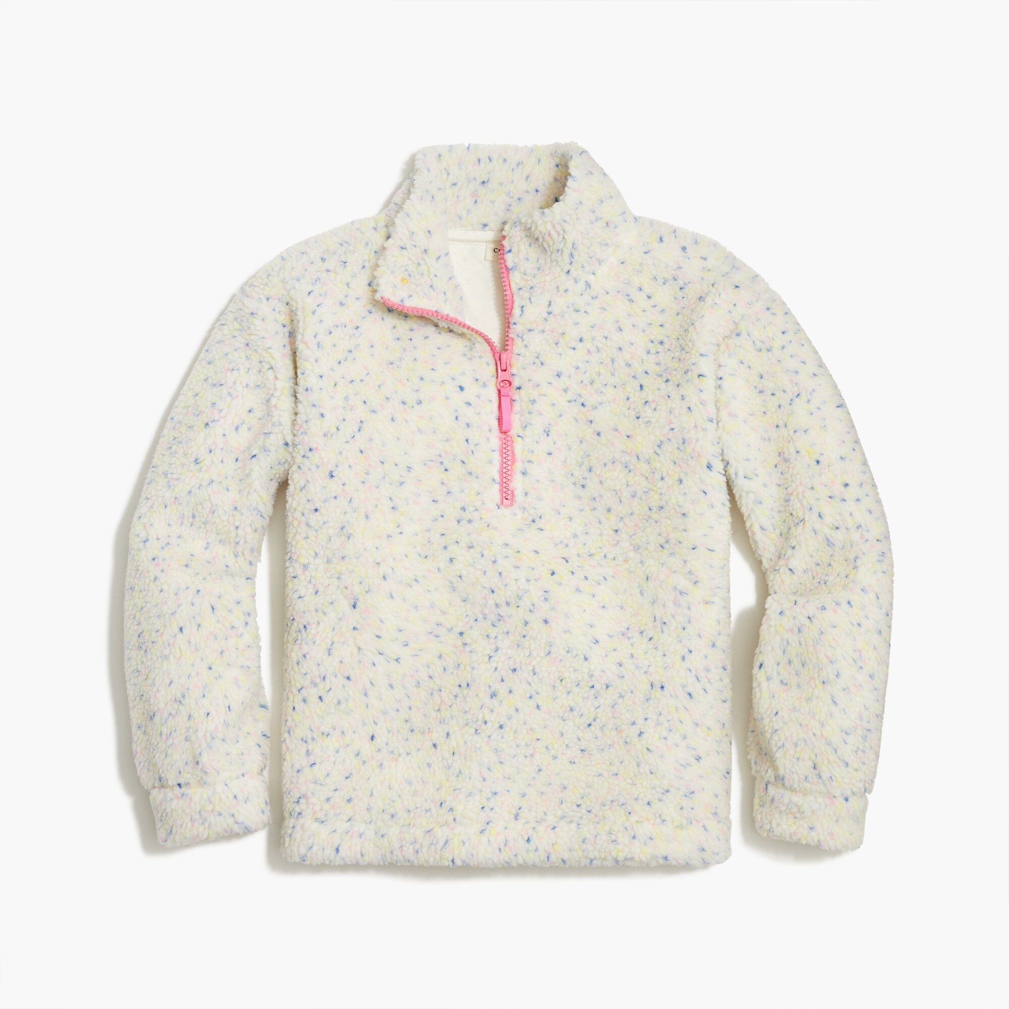 Girls' long-sleeve sherpa half-zip top