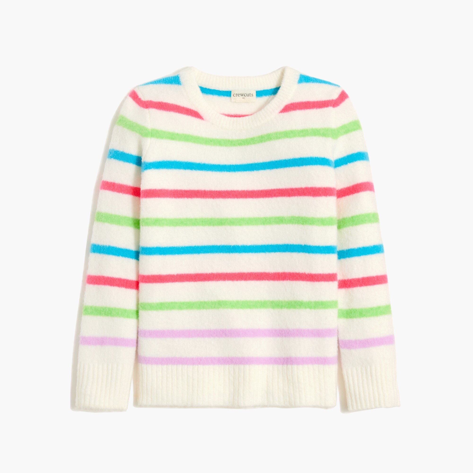  Girls' multistripe sweater in extra-soft yarn