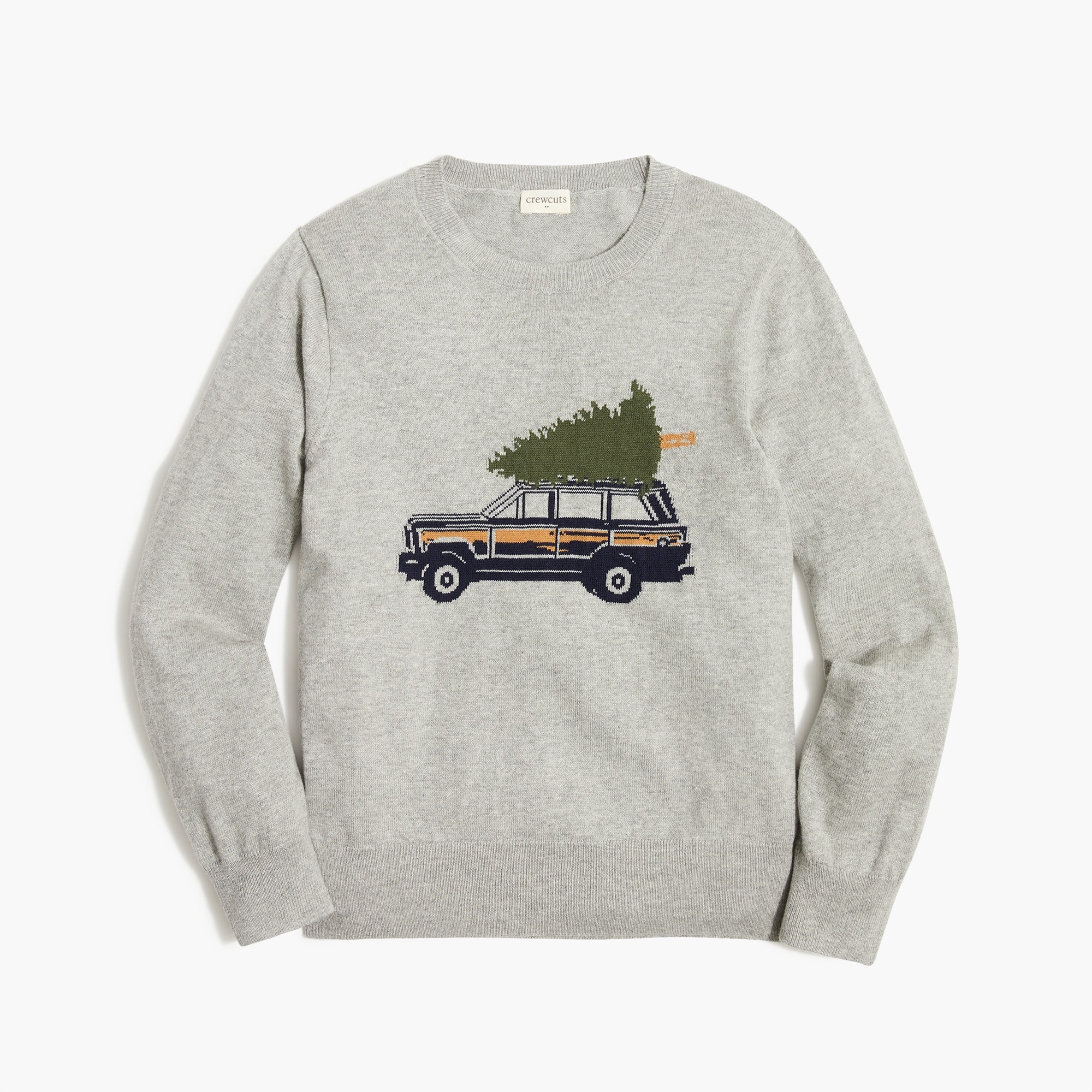 Boys' truck and tree crewneck sweater