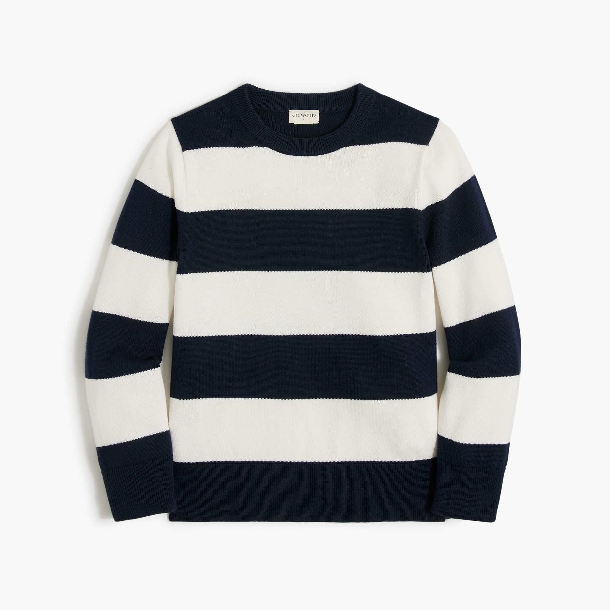 Boys' rugby stripe cotton crewneck sweater