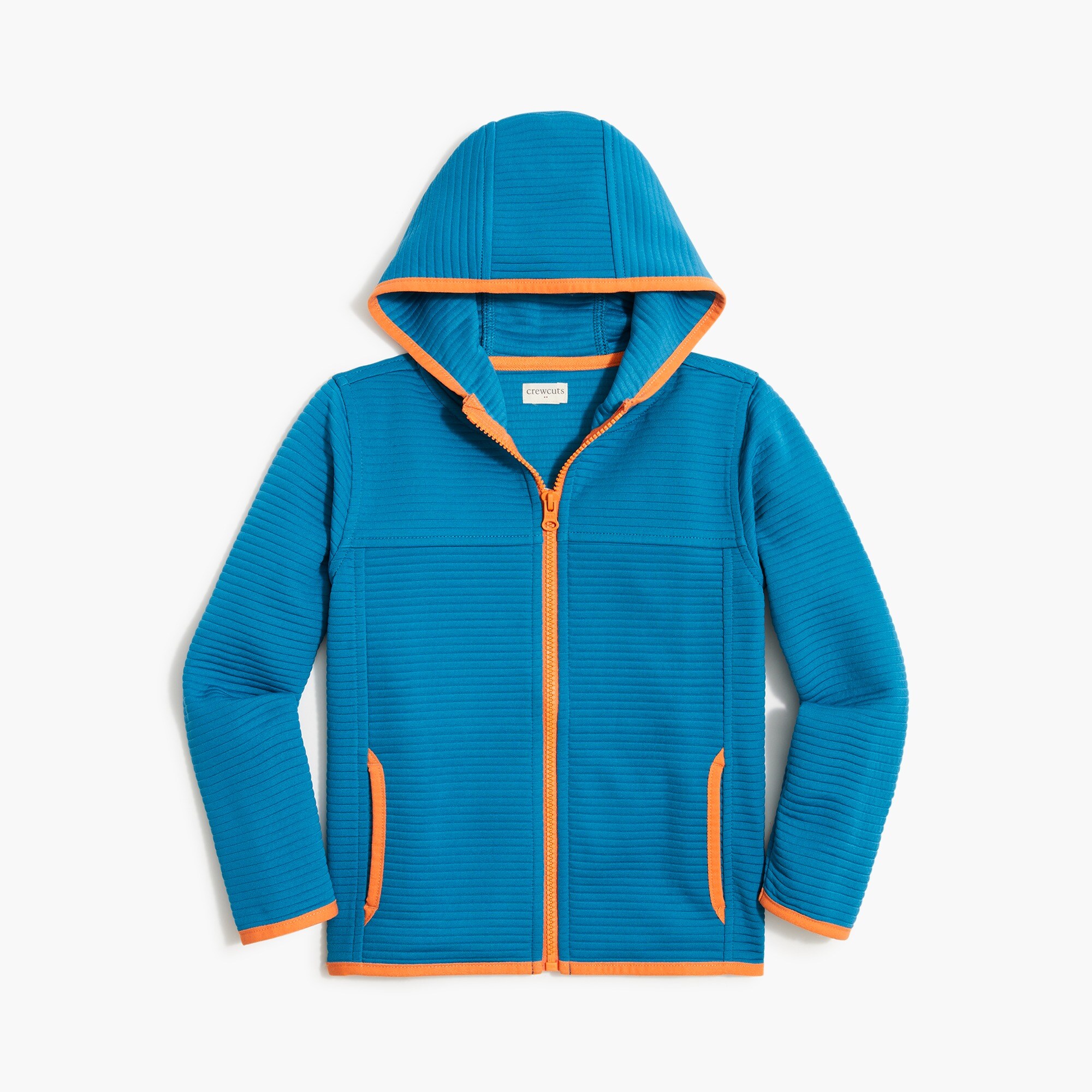 Boys' long-sleeve quilted full-zip hoodie