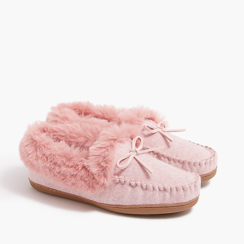 factory: heathered slippers for women, right side, view zoomed