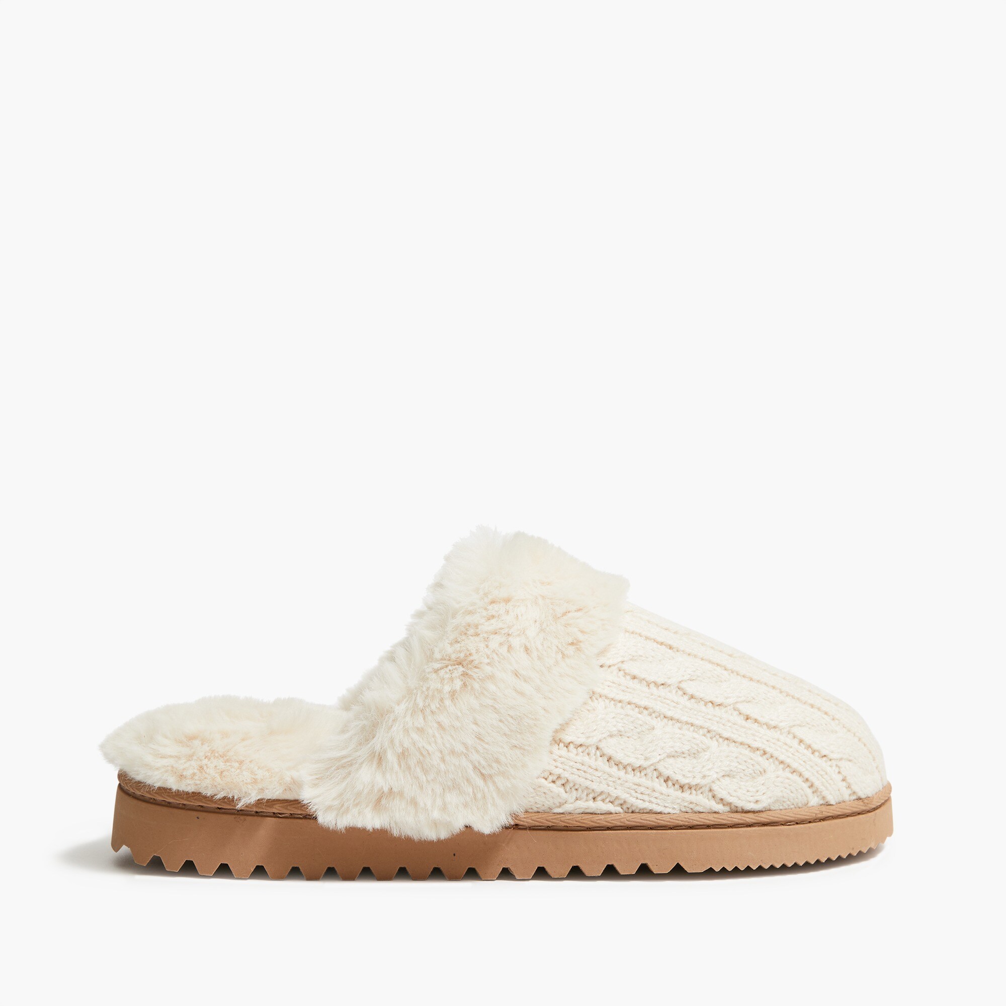Cable-knit scuff slippers