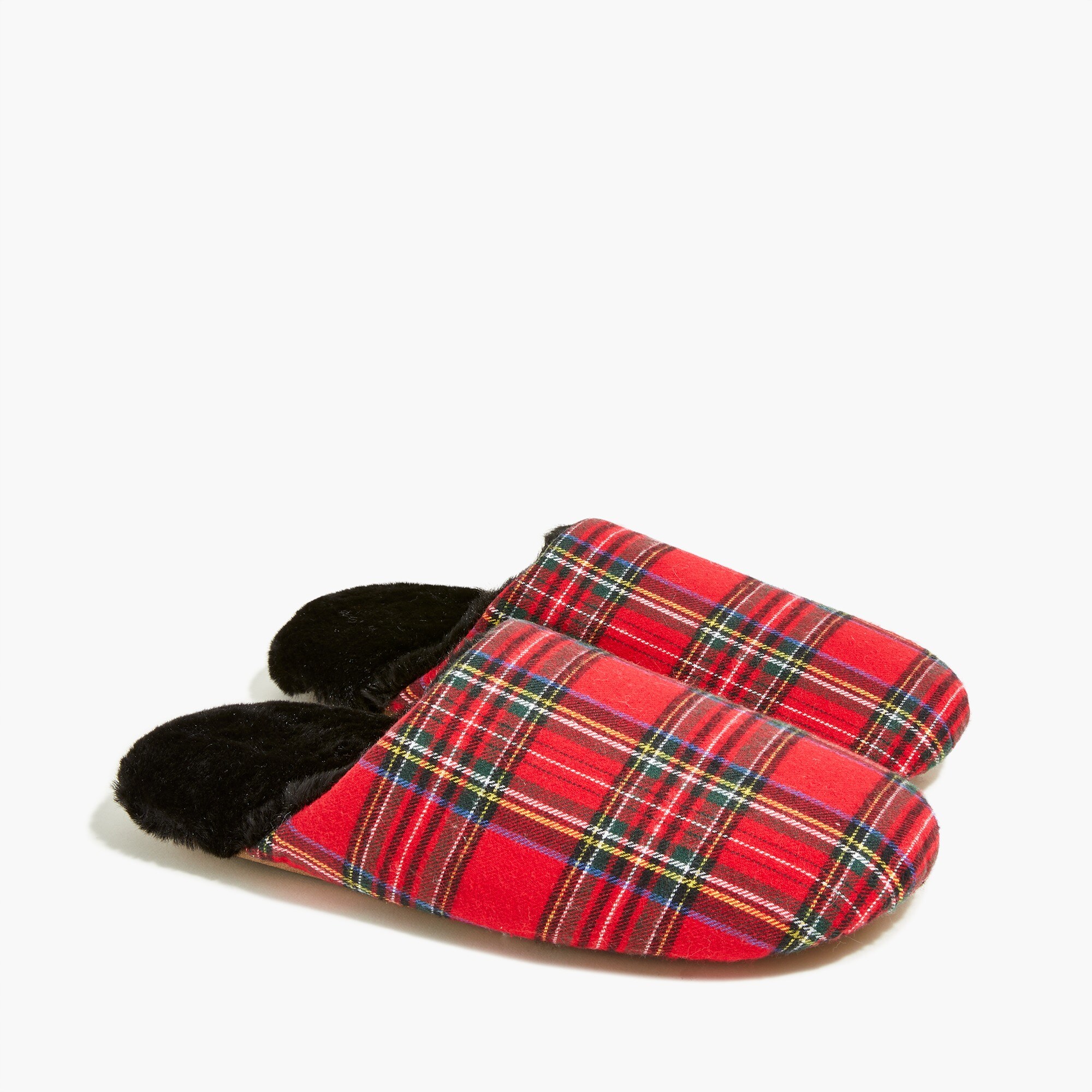 Tartan scuff slippers
