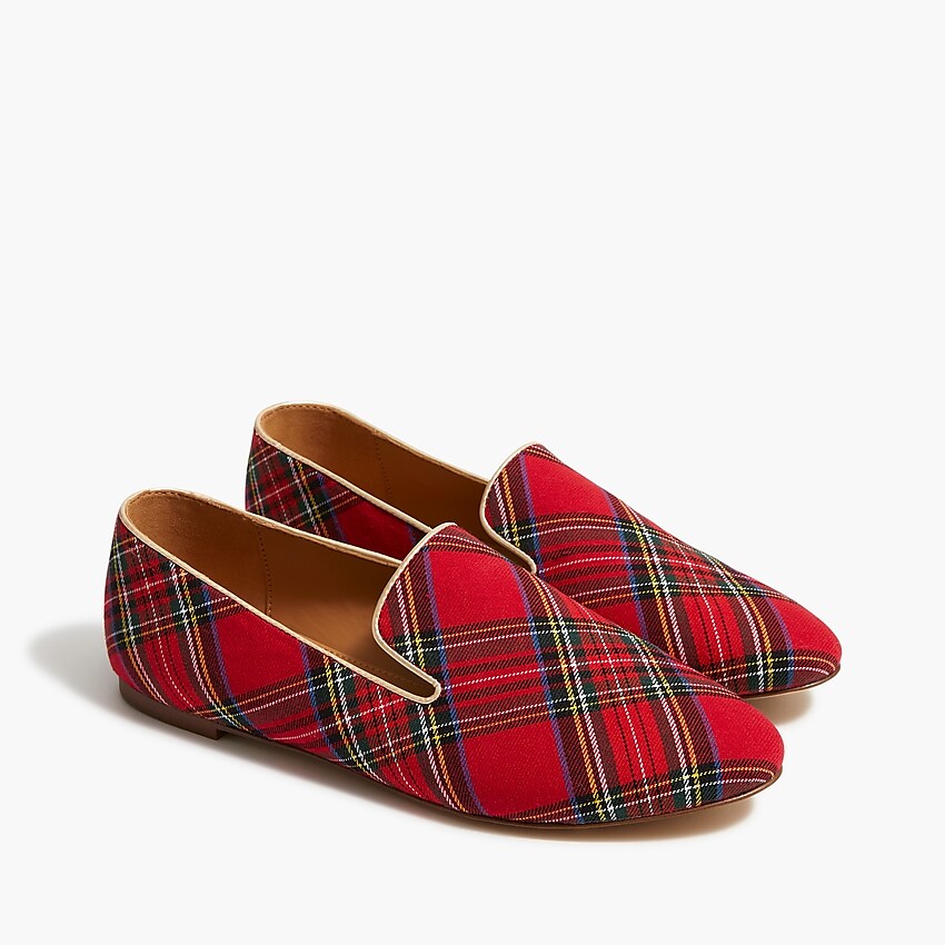 factory: tartan loafers for women, right side, view zoomed