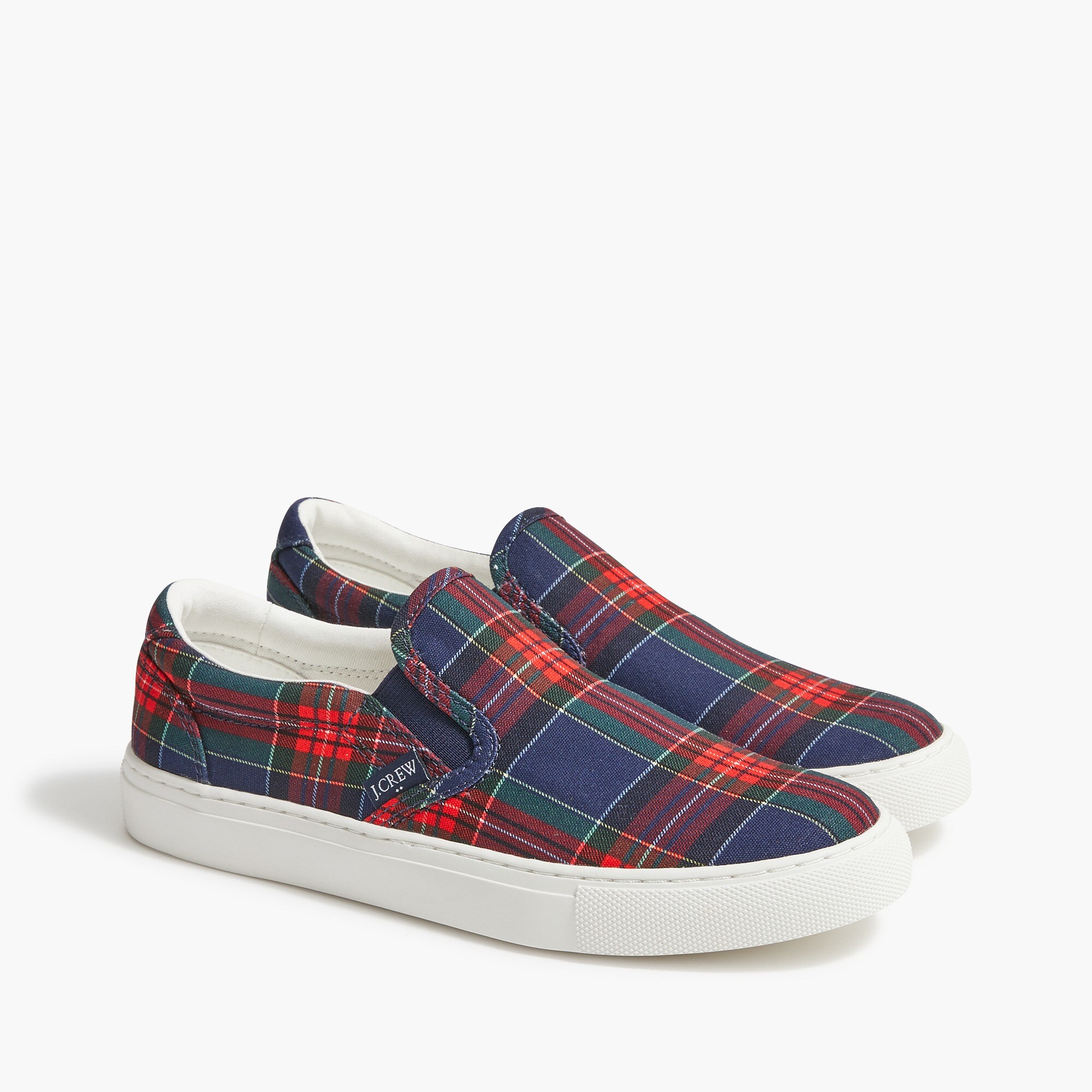 tartan slip-on road trip sneakers for women