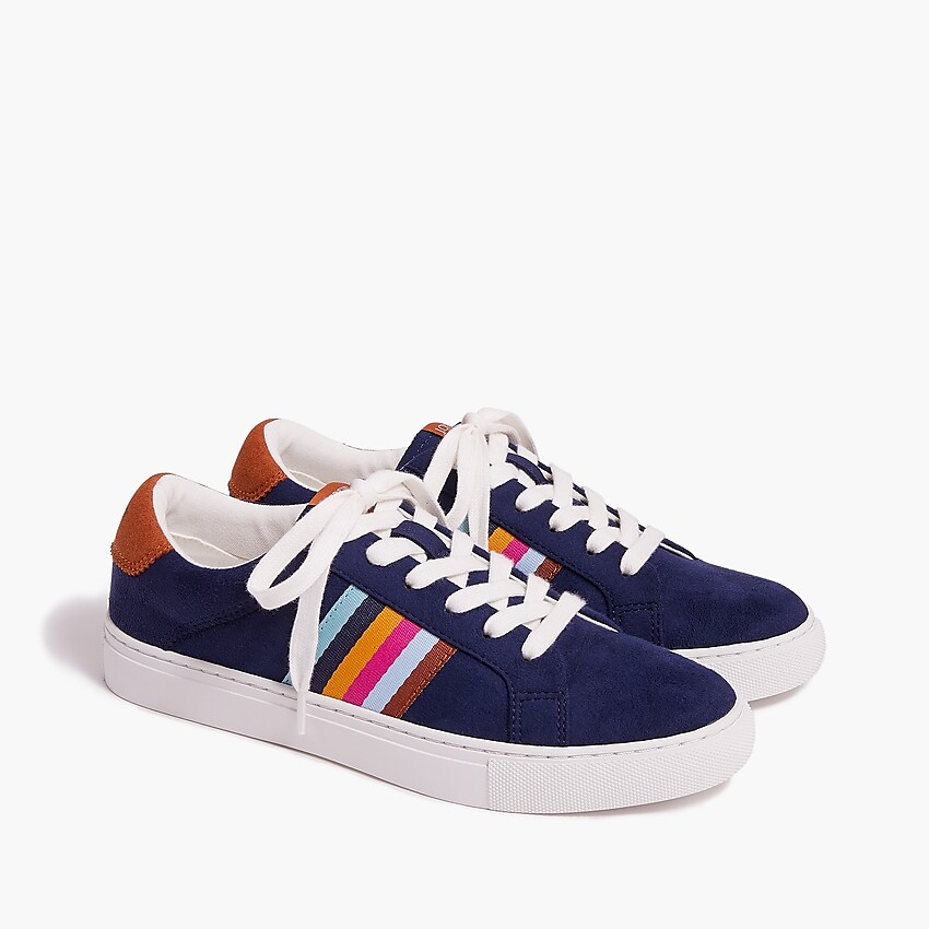 factory: striped sneakers for women, right side, view zoomed