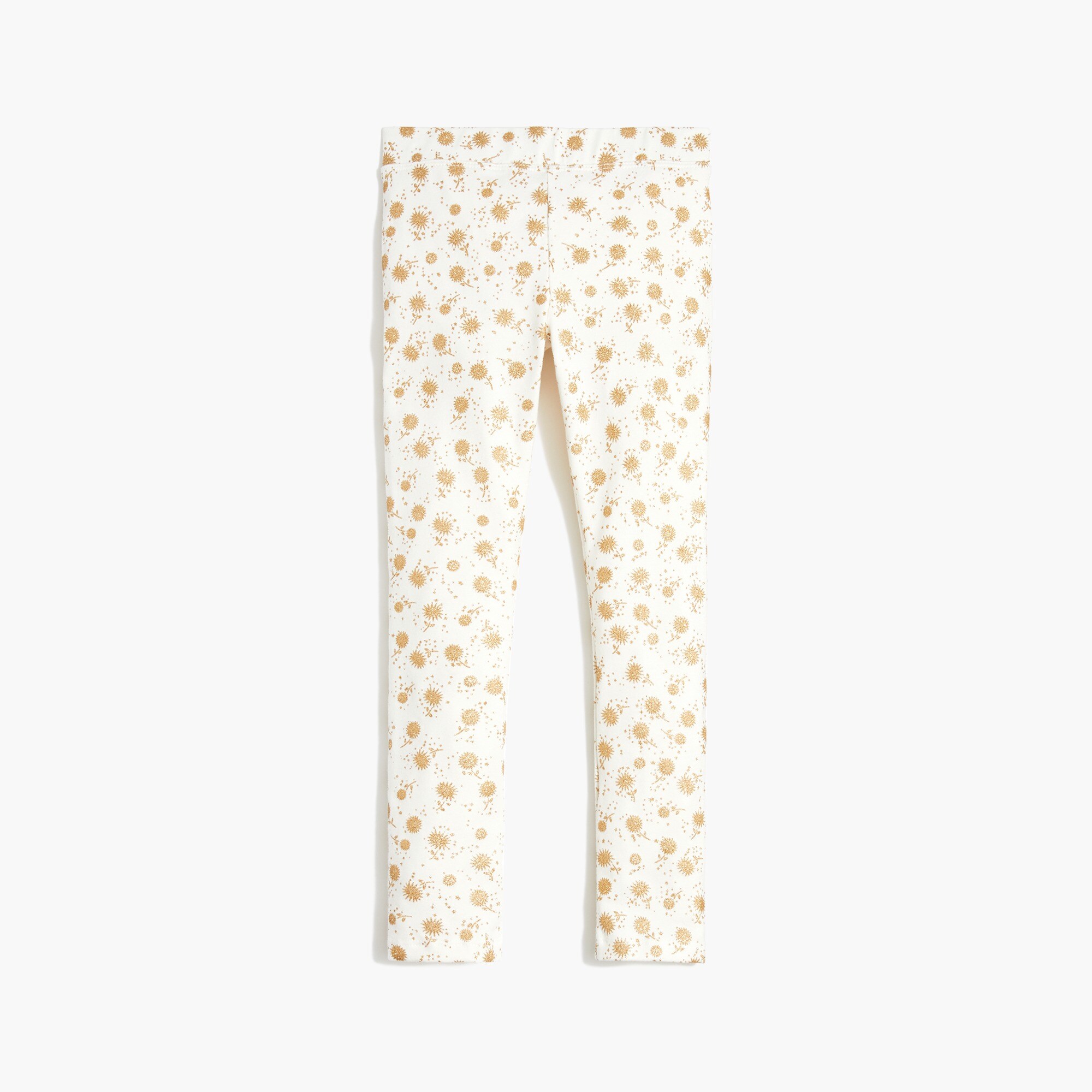 Girls' gold glitter printed leggings