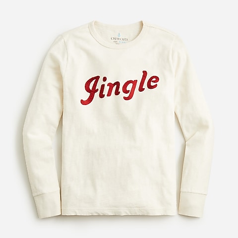  Kids&apos; long-sleeve &quot;jingle&quot; graphic T-shirt with embroidery