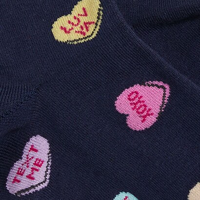 Rocket ship socks NAVY CANDY HEARTS