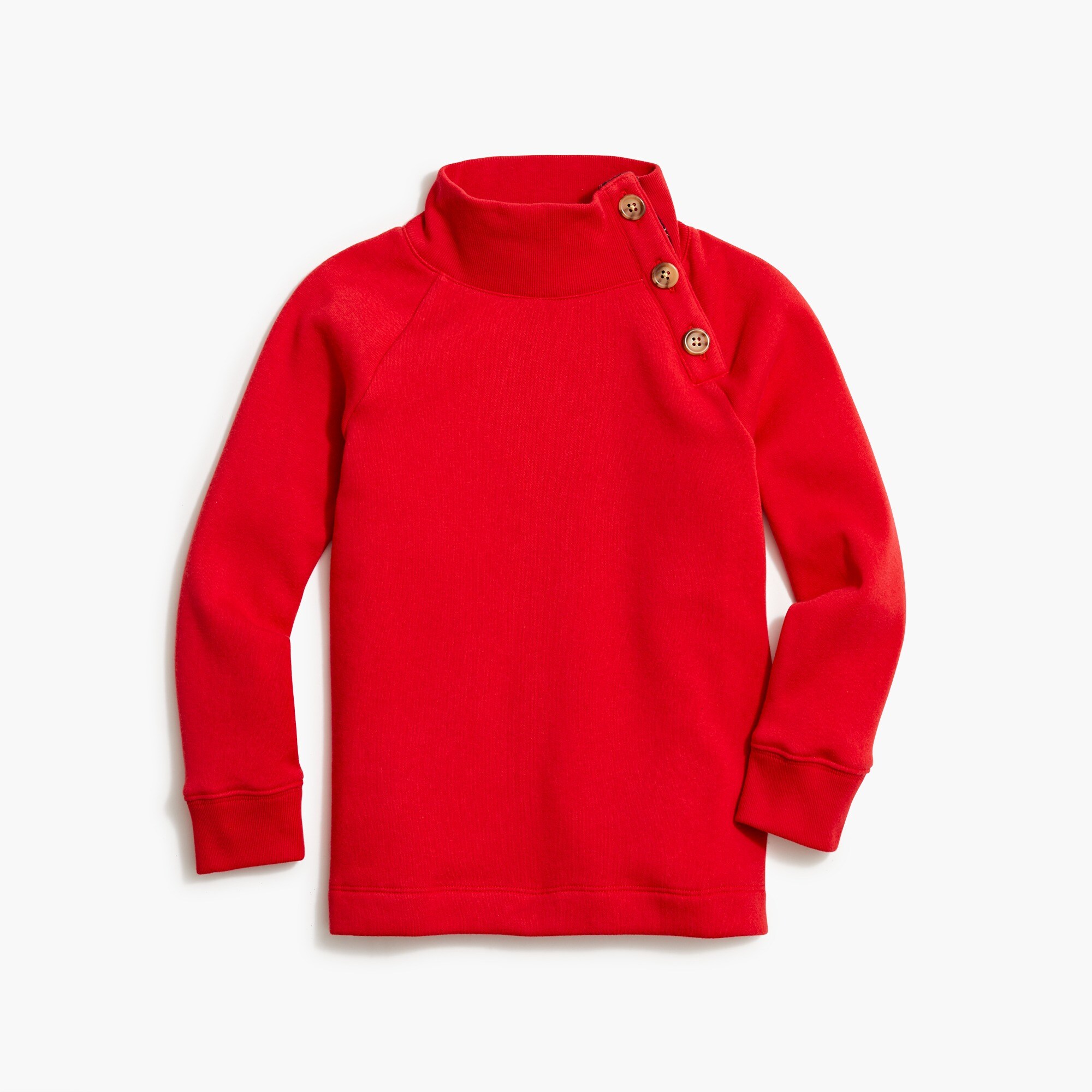 Girls' button-collar sweatshirt with tartan trim
