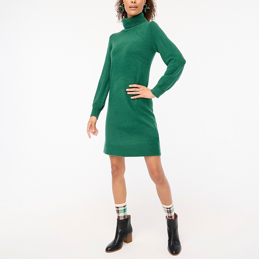 factory: turtleneck sweater-dress for women, right side, view zoomed
