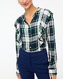 Ruffle button-front top