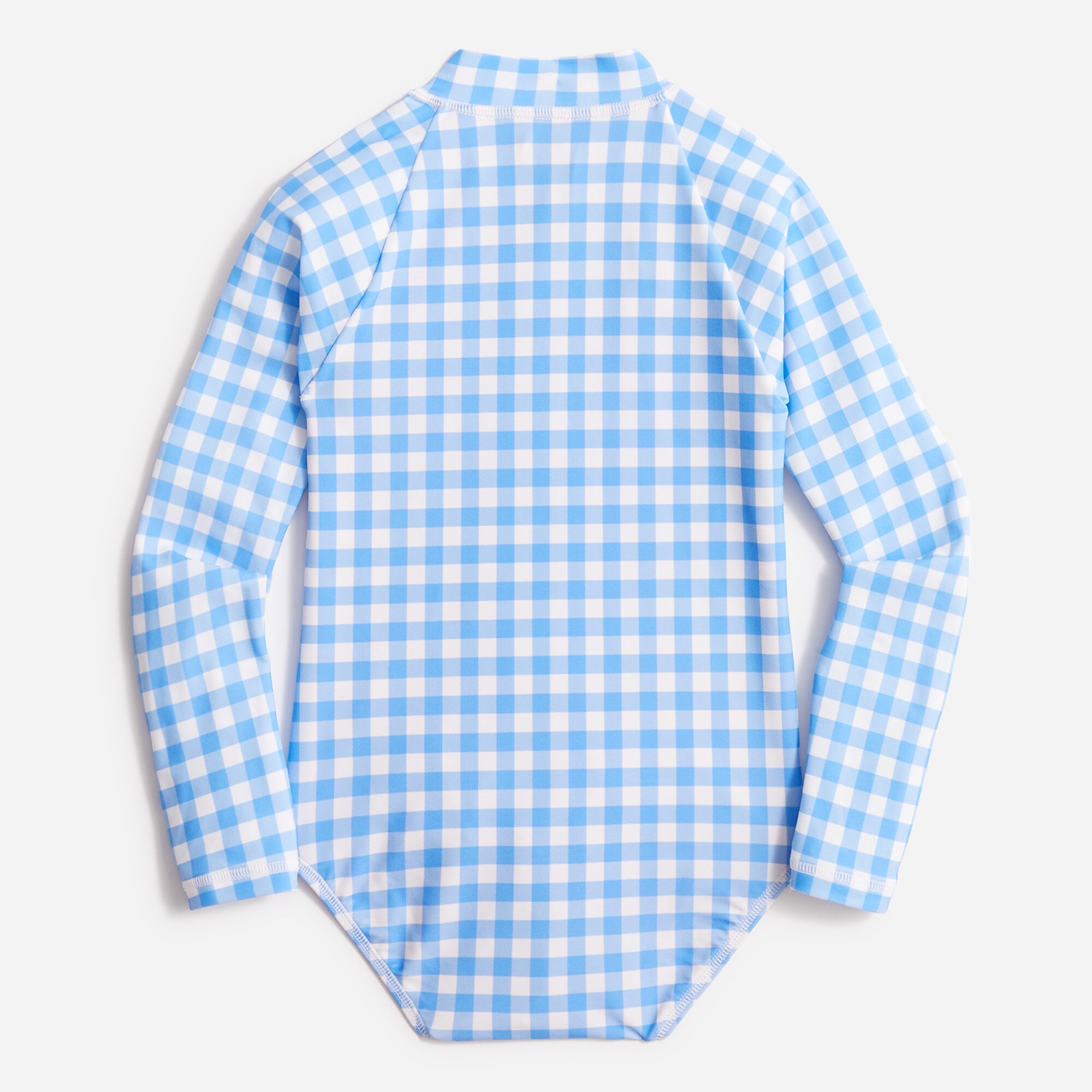 Girls&apos; gingham rash guard swimsuit