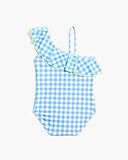 Girls&apos; gingham one-shoulder one-piece swimsuit