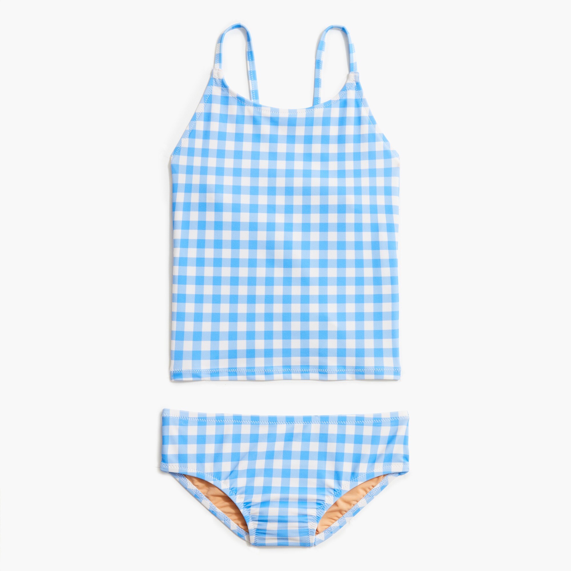 Girls' gingham tankini swimsuit