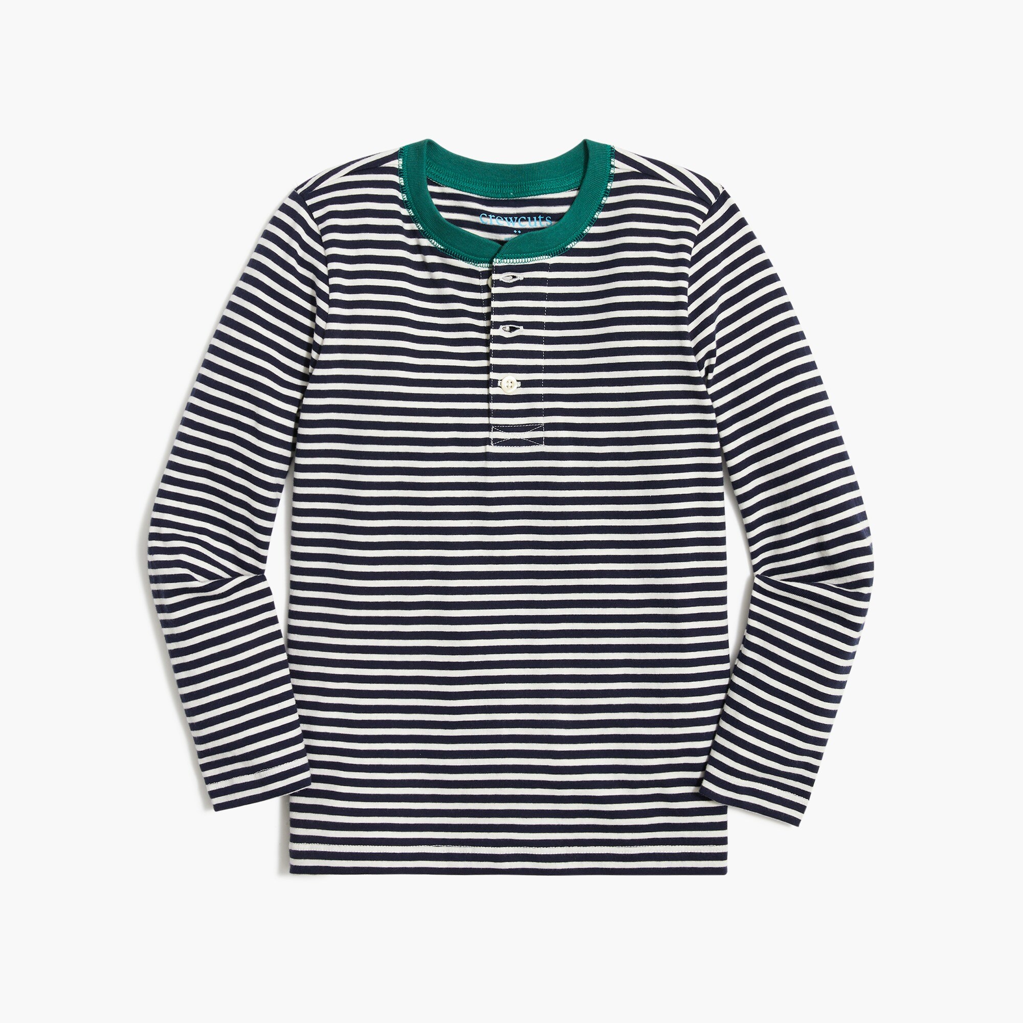 Boys' long-sleeve striped henley