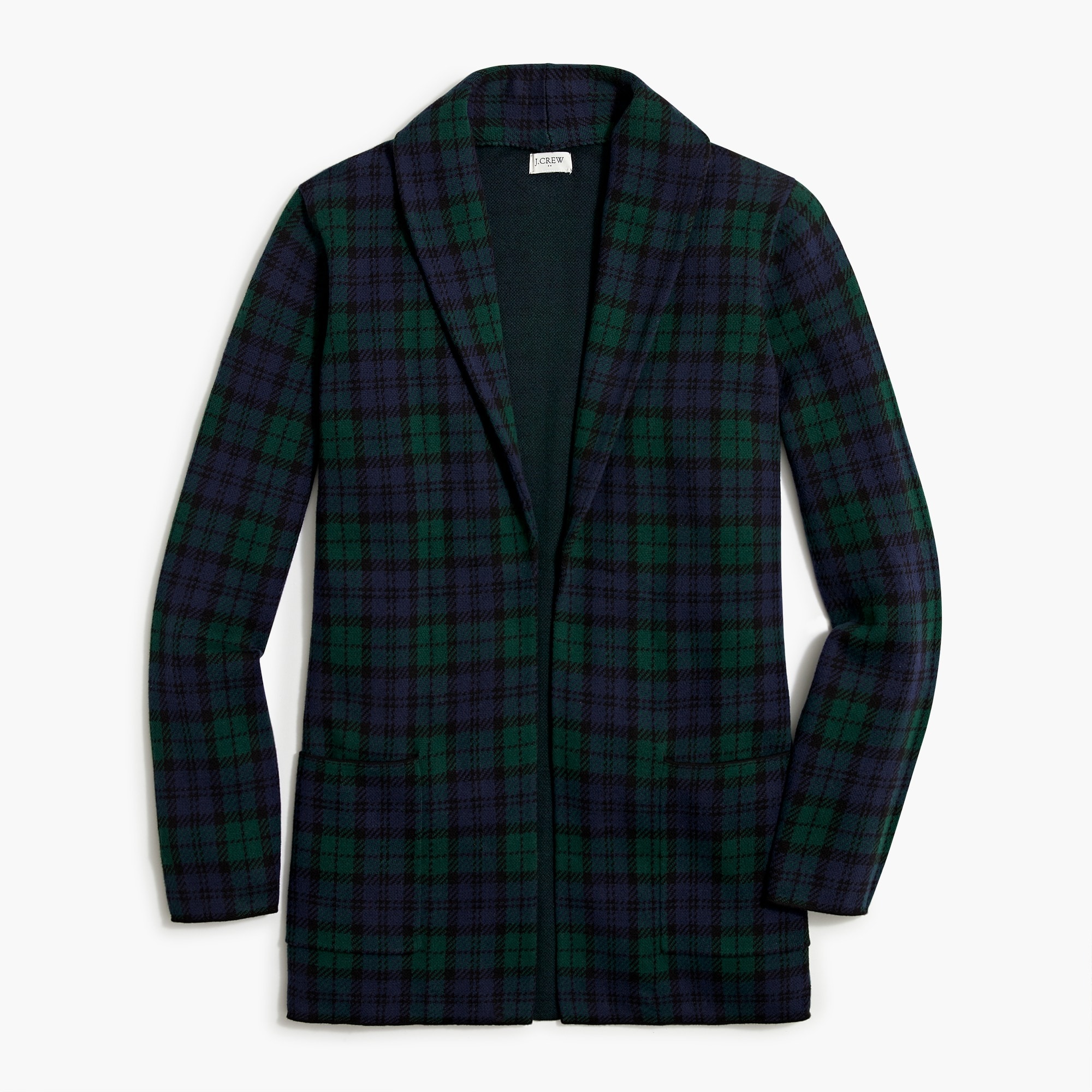 black watch plaid chelsea sweater-blazer for women