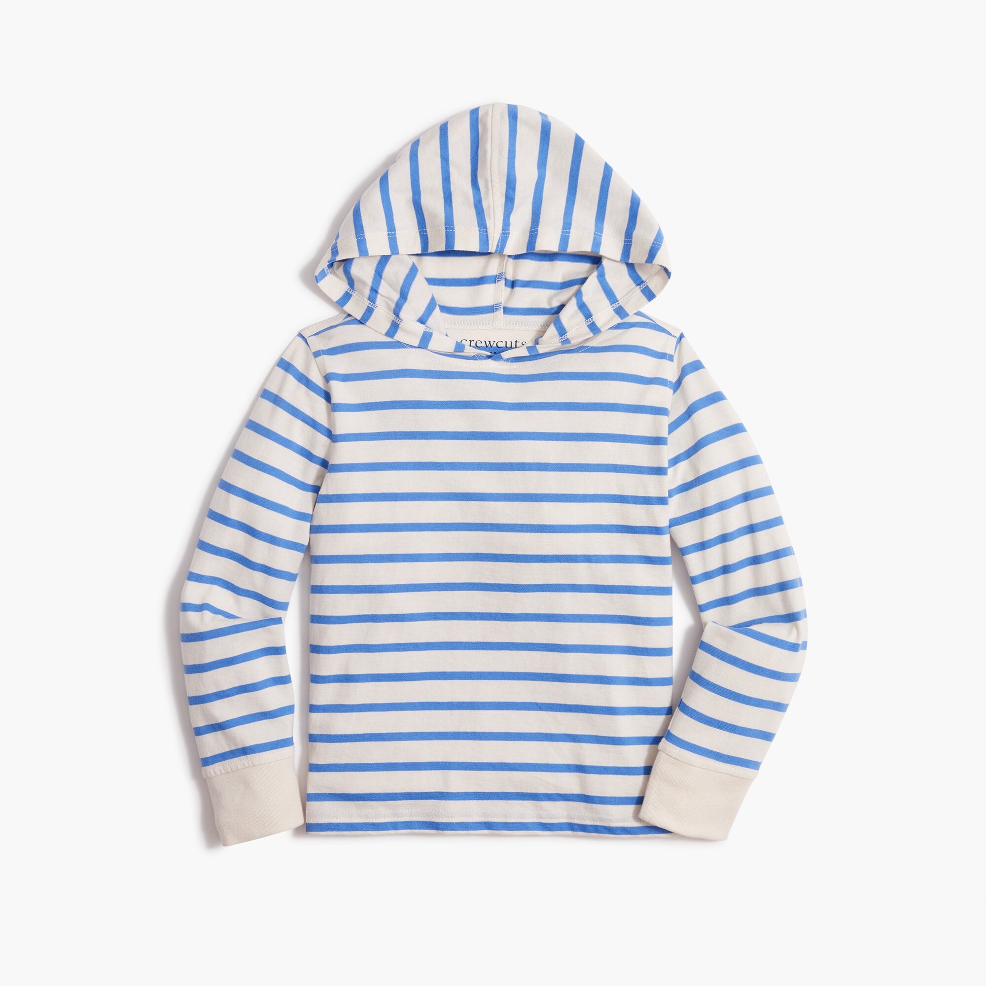 Kids' long-sleeve striped cotton jersey hooded tee